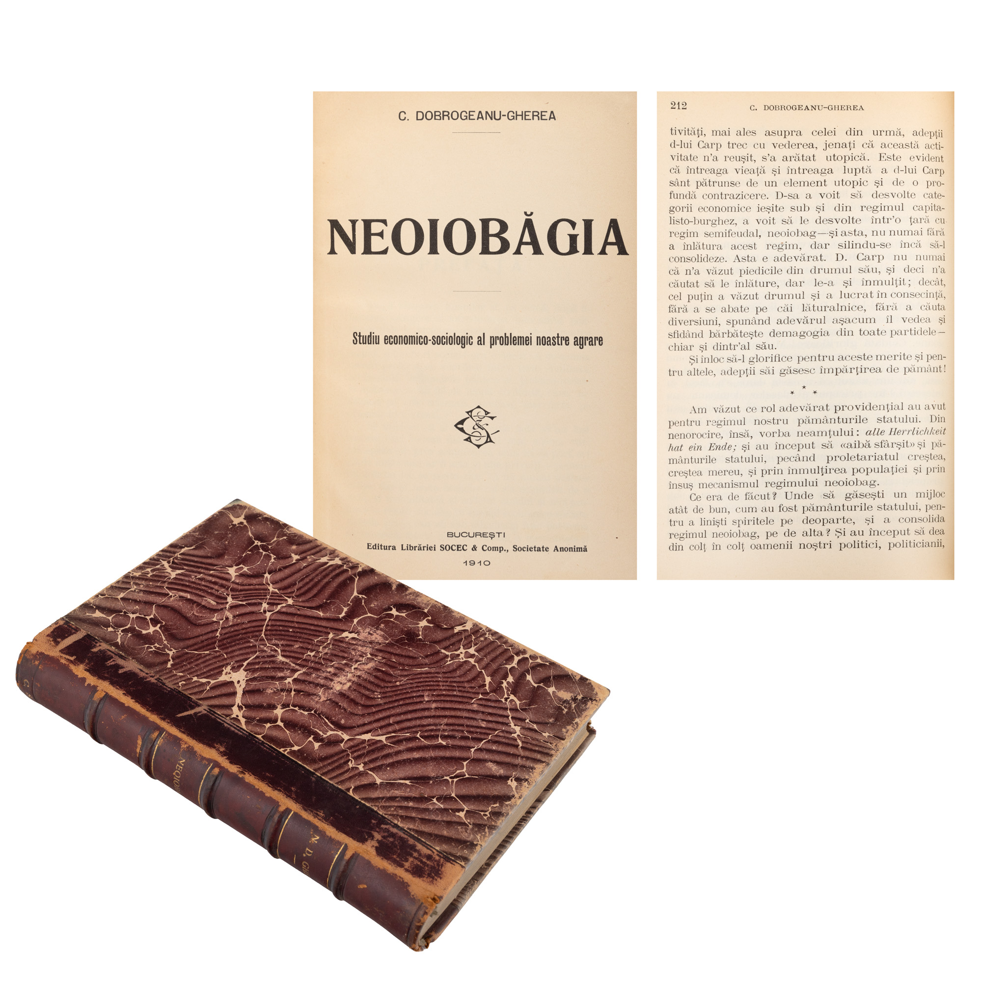 "Neoiobăgia" by Constantin Dobrogeanu-Gherea, Bucharest, 1910, first edition, rare piece