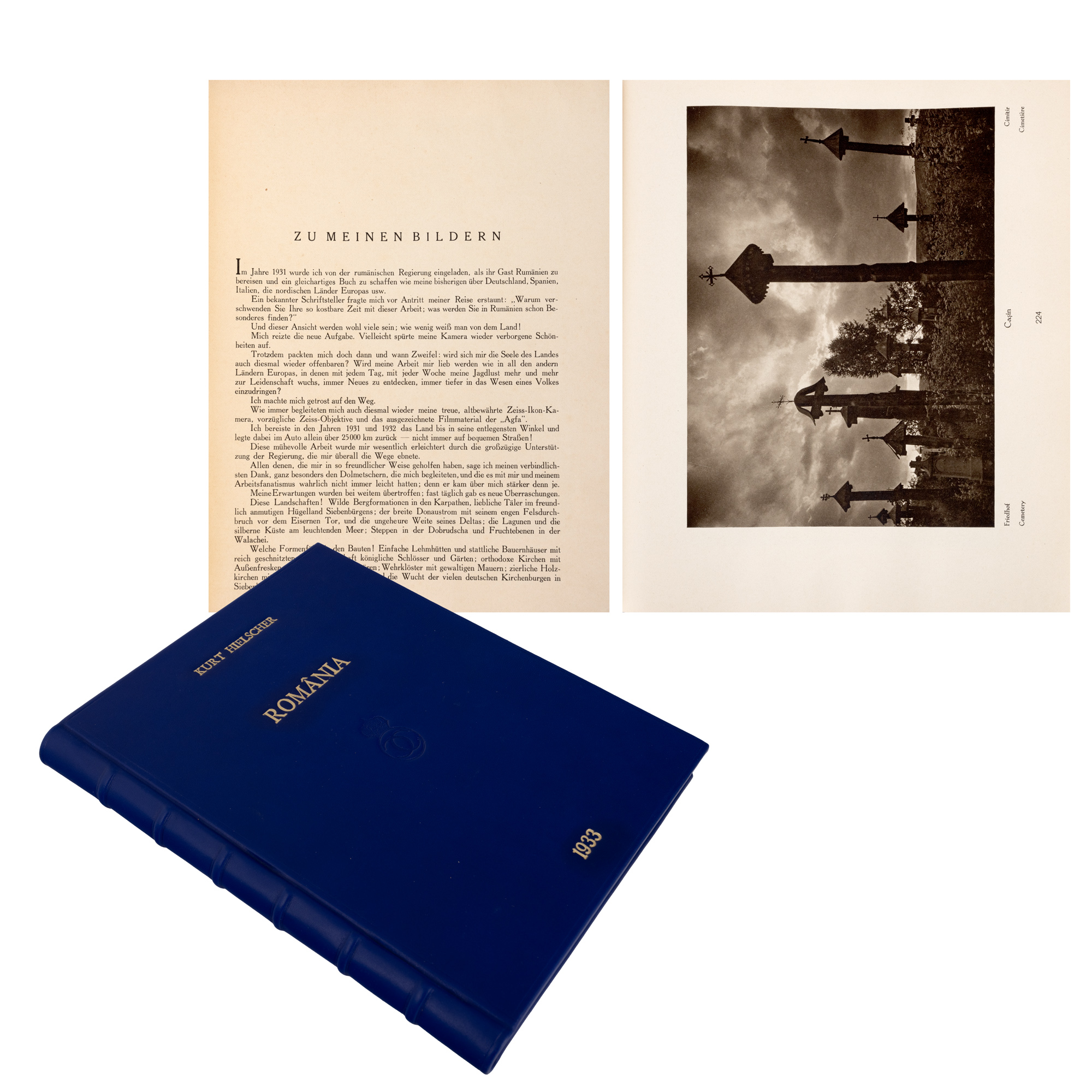 Album fotografic ”România”, de Kurt Hielscher, germană, 1933, ediție de lux