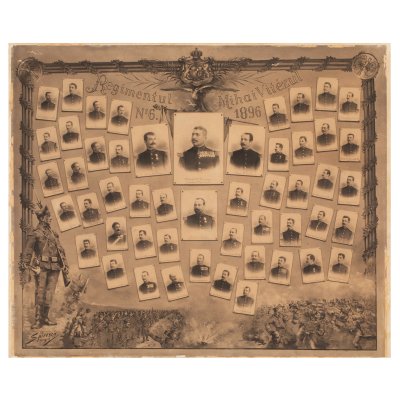 Large photograph, "Regiment No. 6 Mihai Viteazul", Spirescu photographic studio, Bucharest, 1896, from the Boerescu family collection