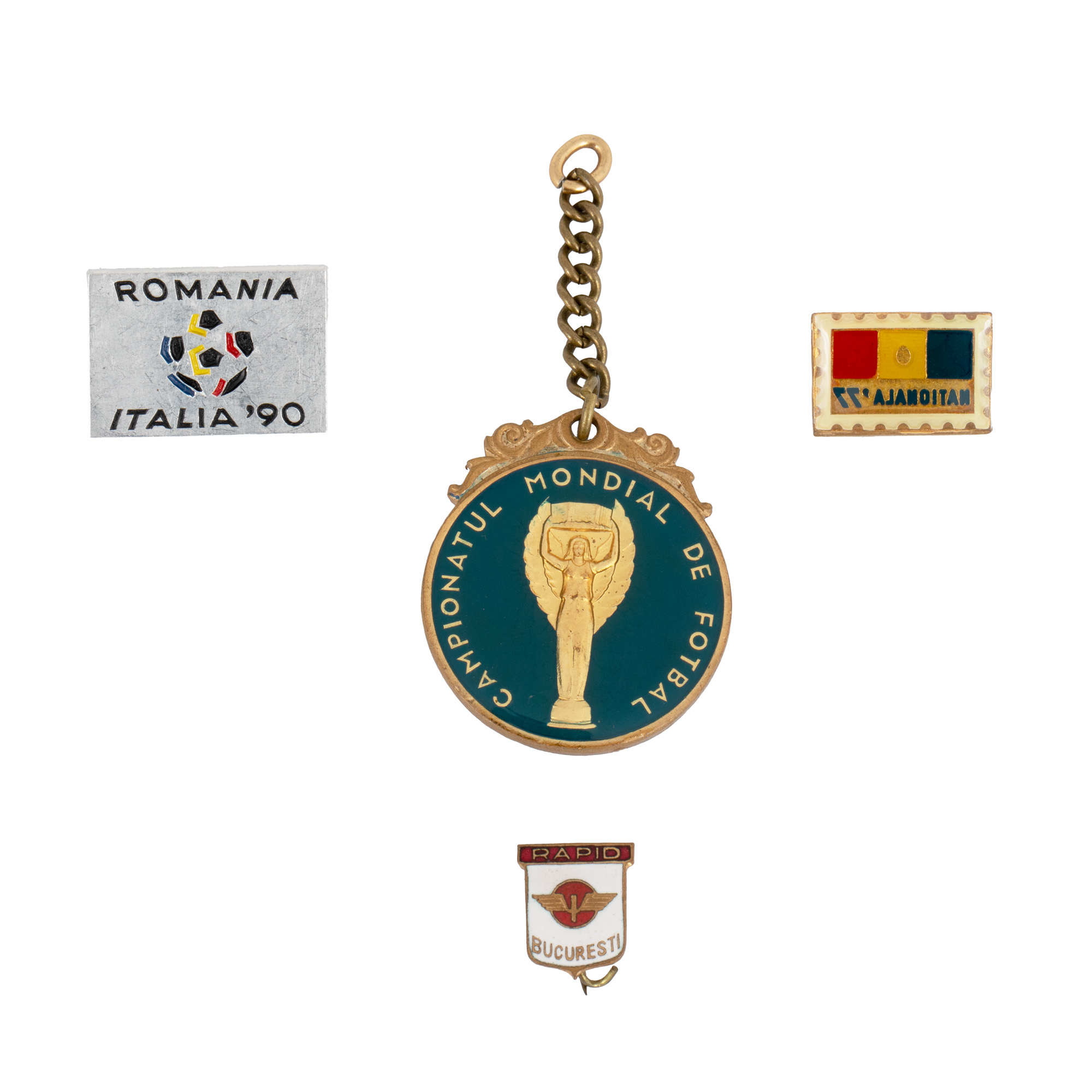 Lot consisting of four badges, dedicated to football, during the communist regime