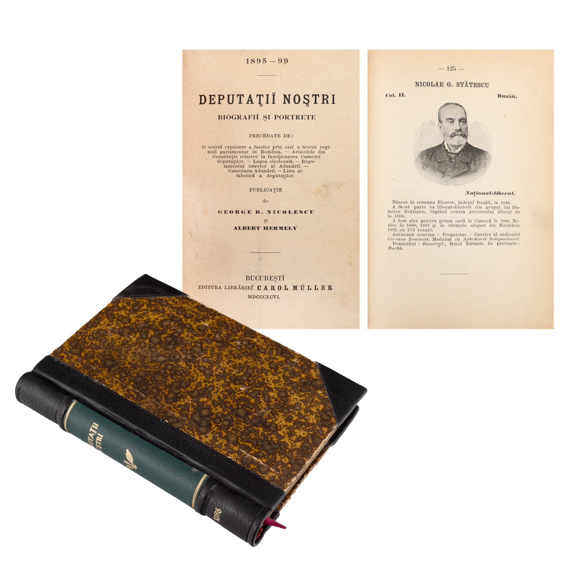 ”Deputații nostri - biografii și portrete”, de George D. Nicolescu și Albert Hermely, București, 1896