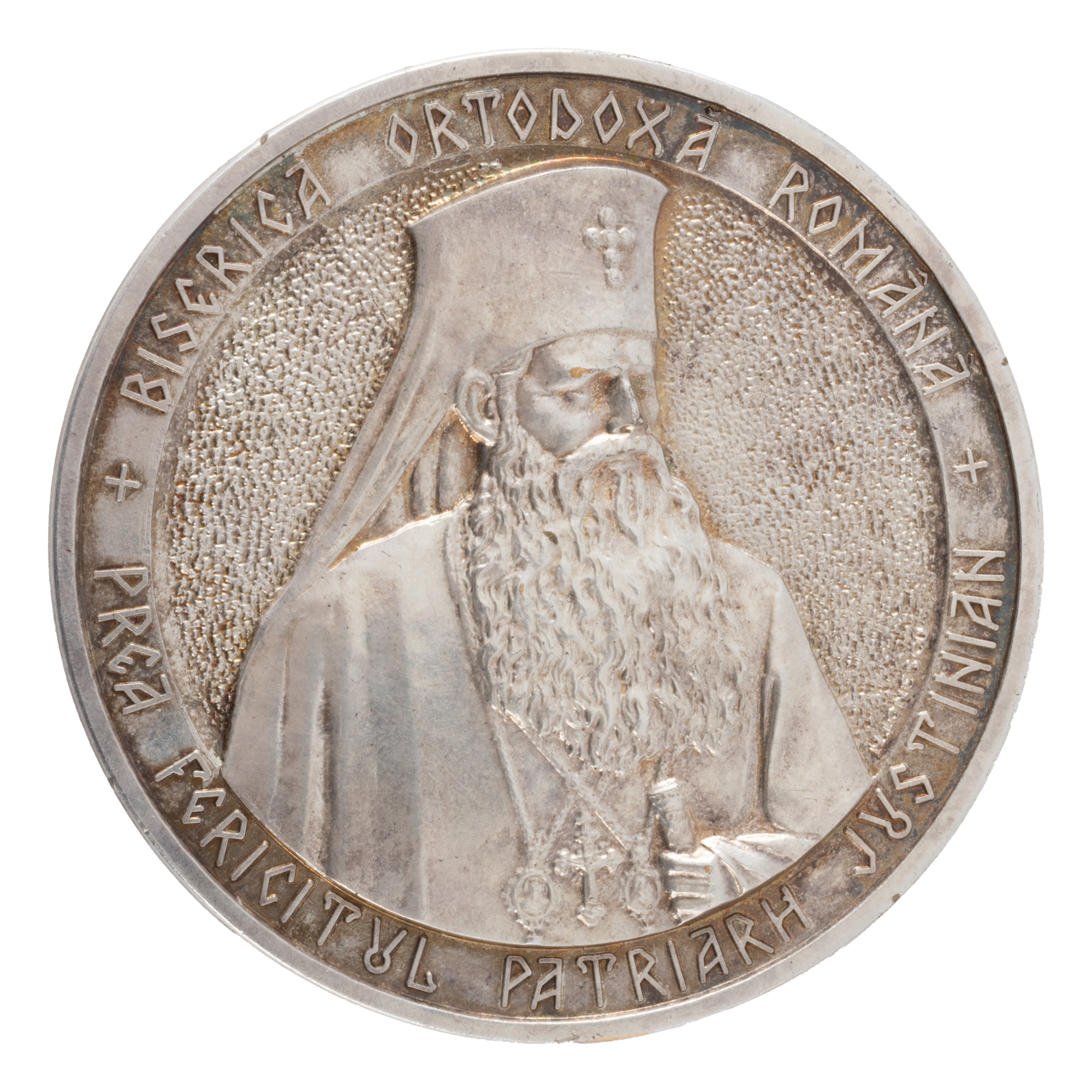 Medalia ”Semicentenarul Patriarhiei Române 1925-1975”, în cutia originală