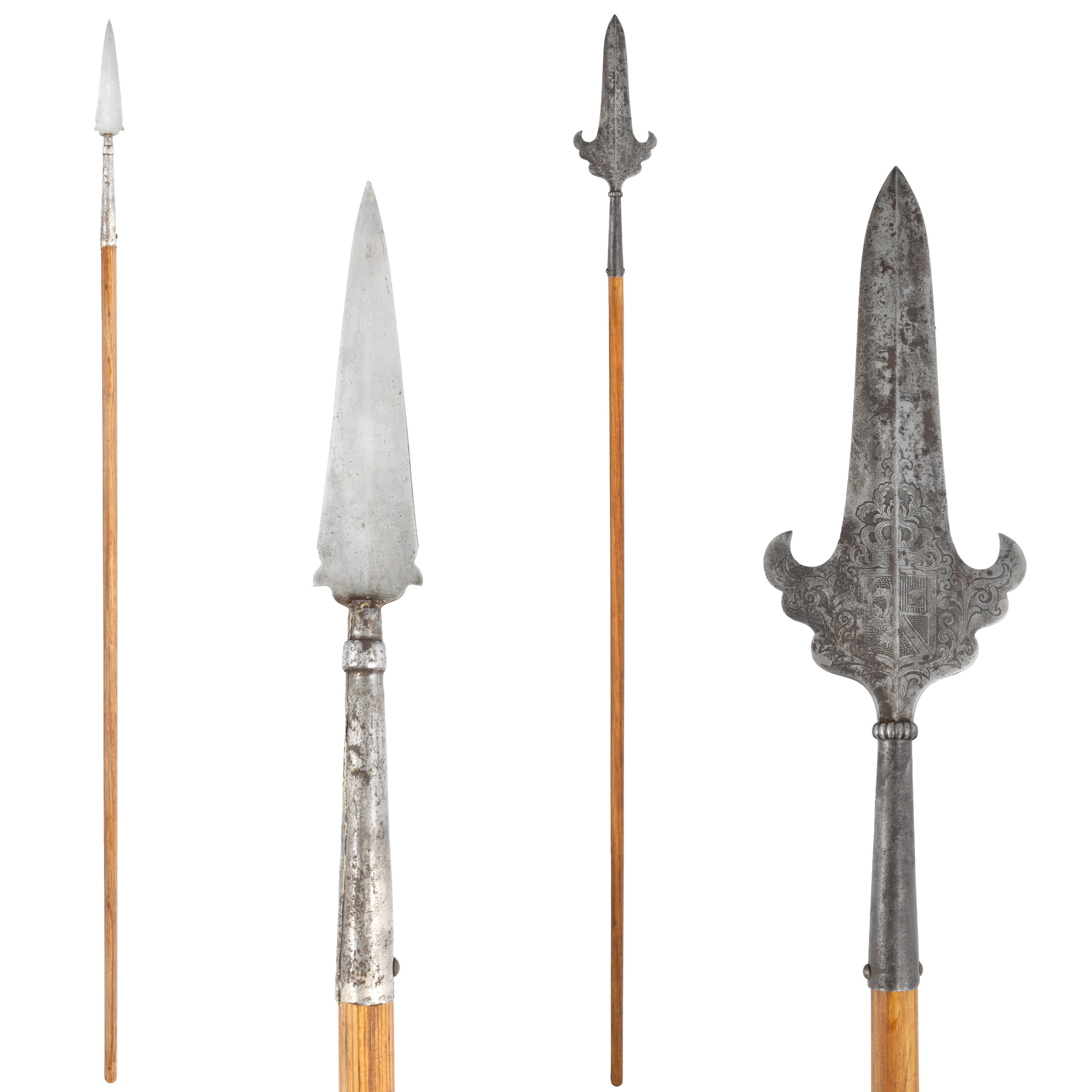 Lot consisting of a pertuisane and a spear, likely German workshop, 17th century