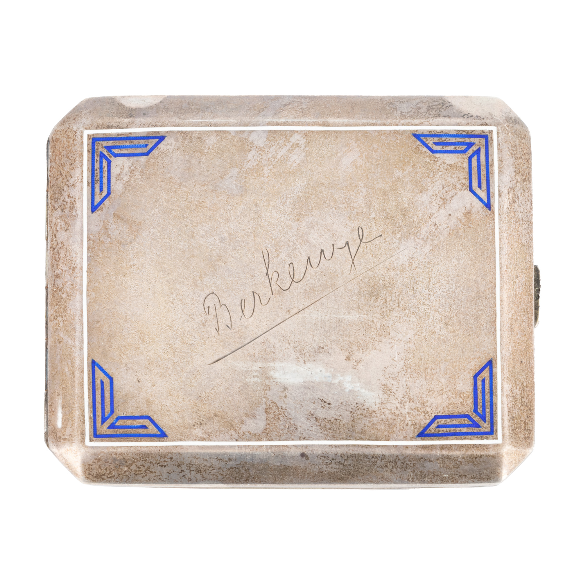 Silver and enamel snuff box, engraved with Petru Groza's nickname, gift from primadonna Duci Kabdebó, circa 1920, from the collection of the family of the former Prime Minister of Romania, Petru Groza.