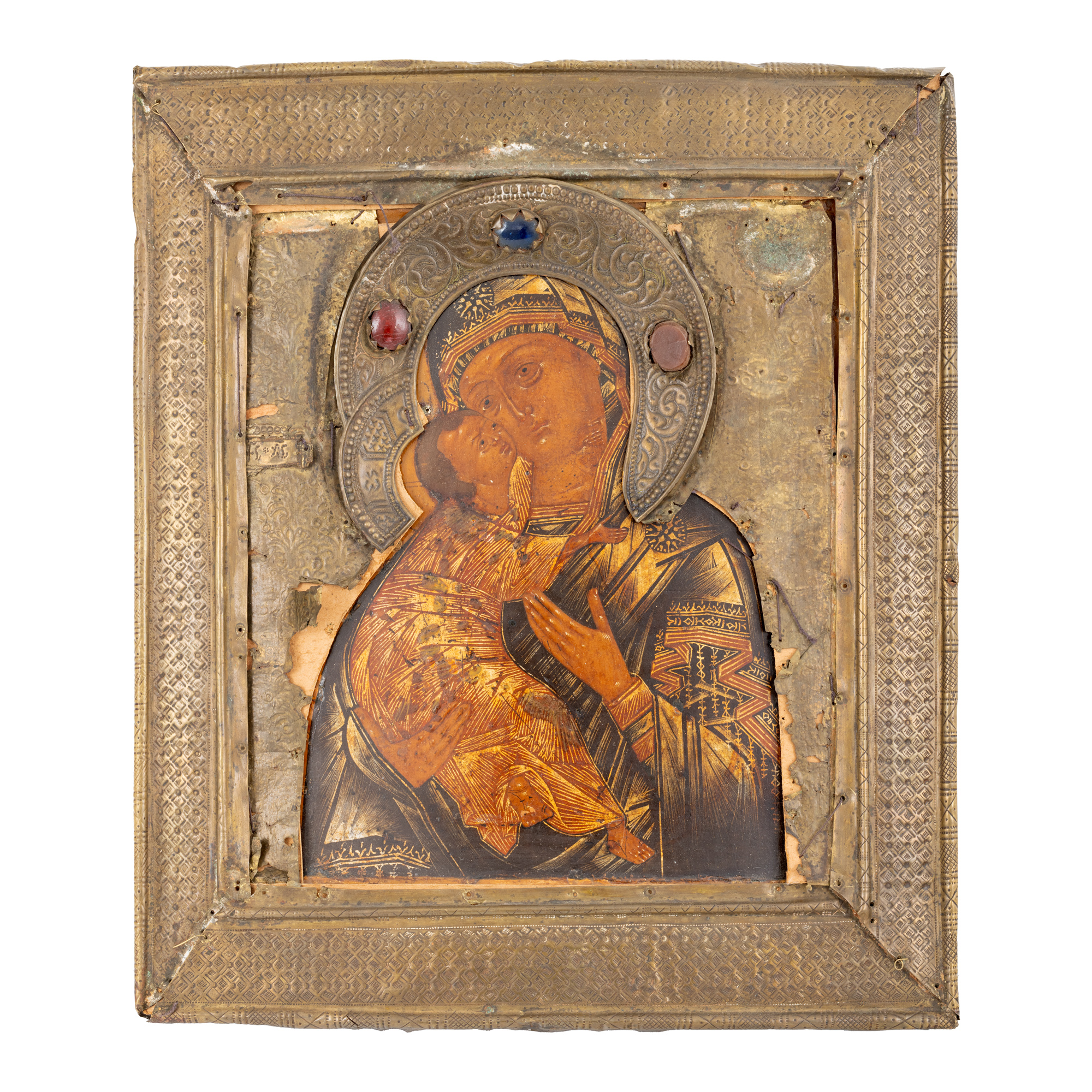 Icon on wood, framed, "Mother of God with the Infant", Russian school, first half of the 19th century