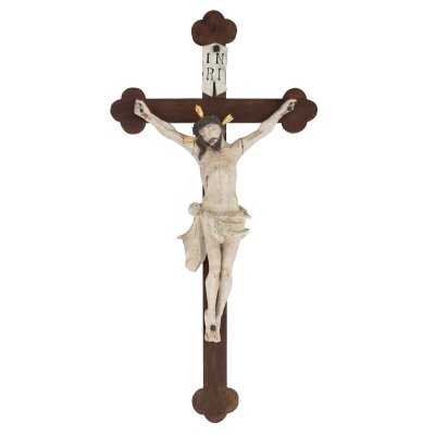 Statuetă din lemn, "Iisus Răstignit", atelier transilvănean, sec. XVIII-XIX