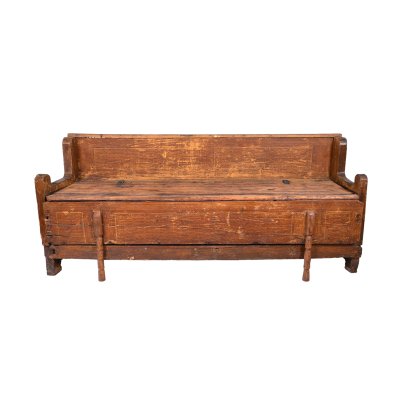 Pine Bench with Storage Space, Sibiu, mid 19th century
