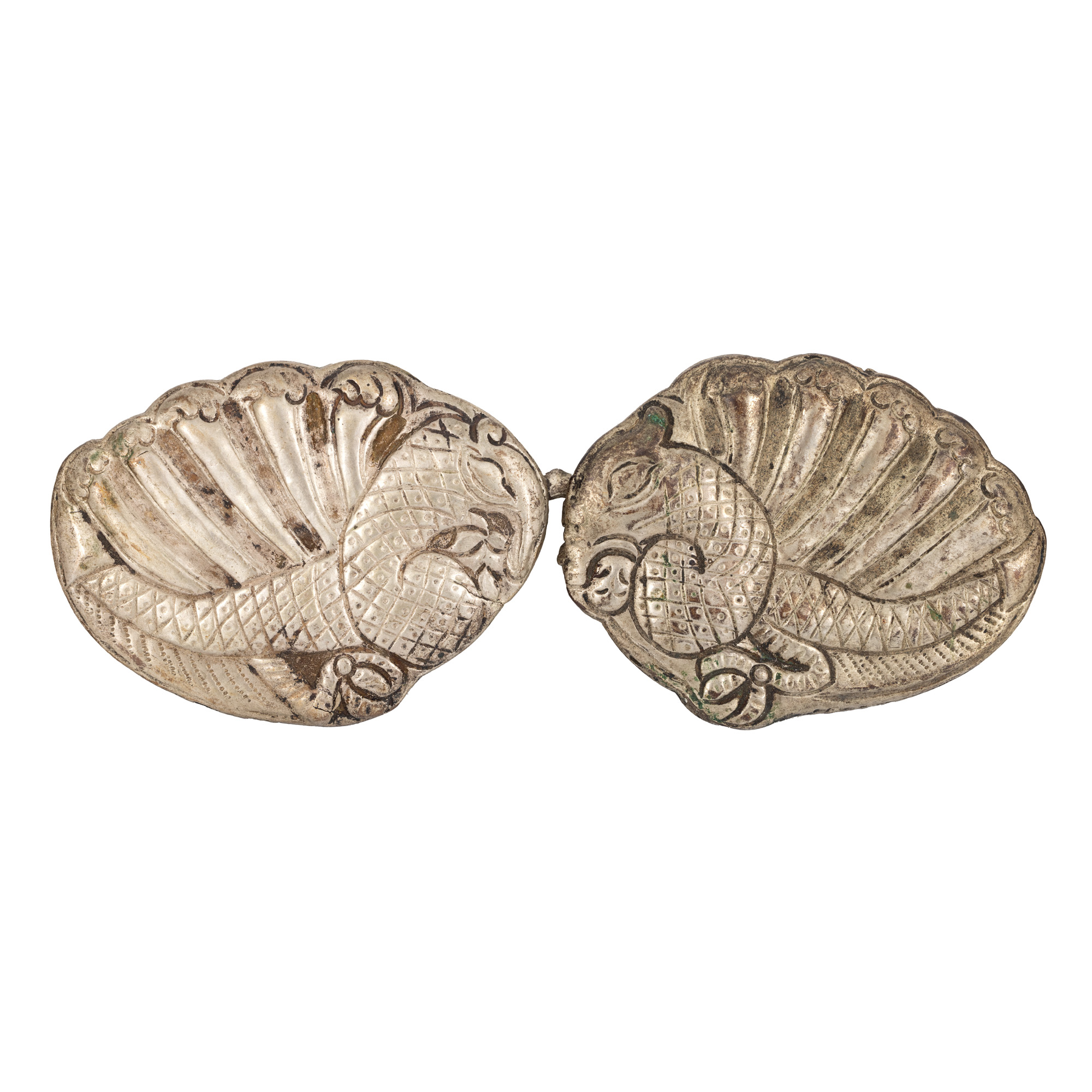 Silver plaque, of Balkan circulation, decorated with the horn of abundance motif, mid 19th century.