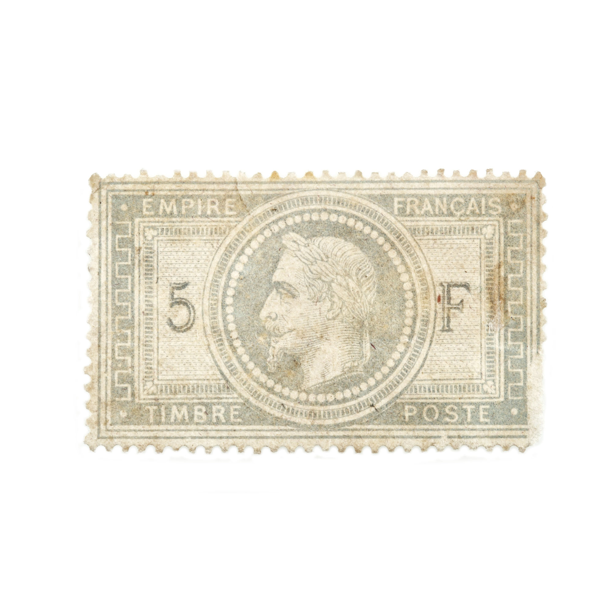 "Napoleon III" 5 franc stamp, France, 1868