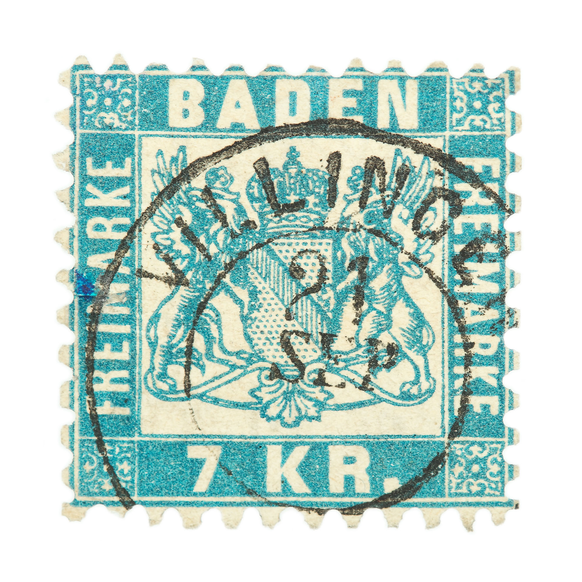 7 Kreuzer stamp, Baden, 1868