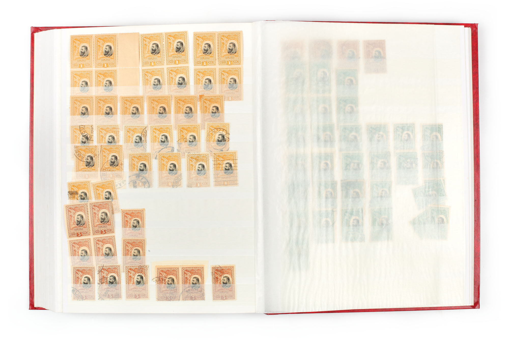 Stamp album with Romanian post-classic stamps, perforated and imperforate