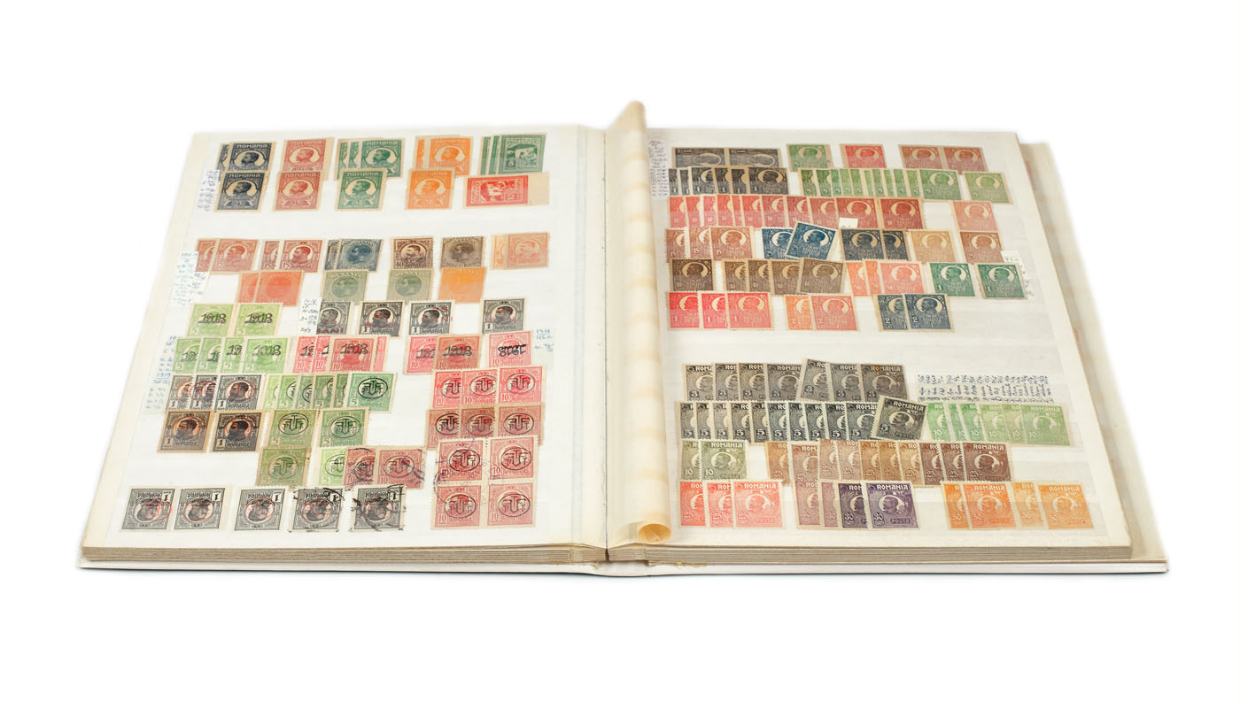 Stamp album for Romanian stamps, 1860-1945