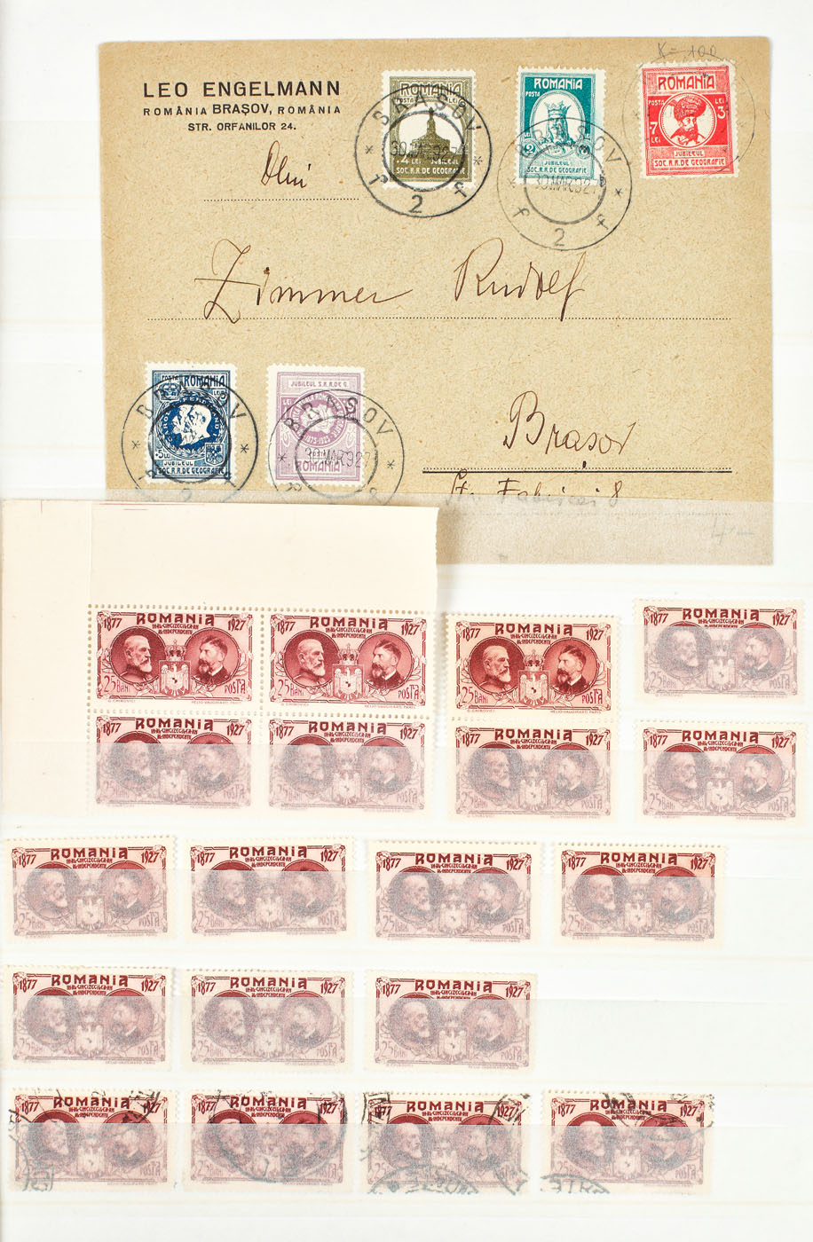 Stamp album for Romanian stamps, 1920-1930