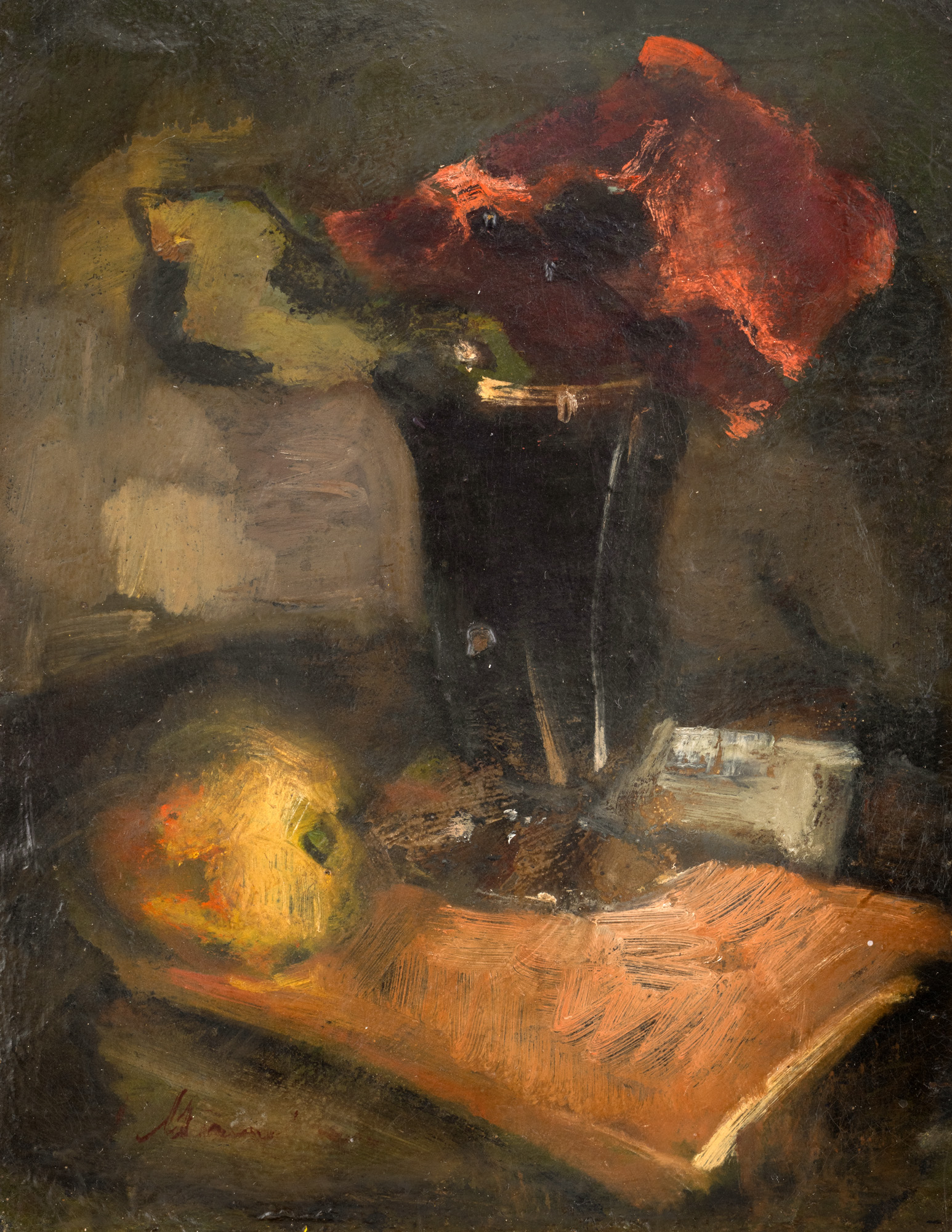 Still Life with Book and Poppies