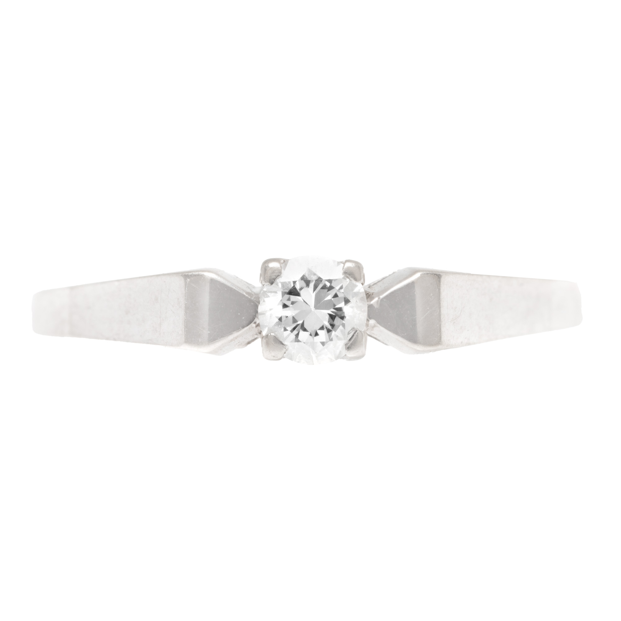 White gold ring, decorated with diamond