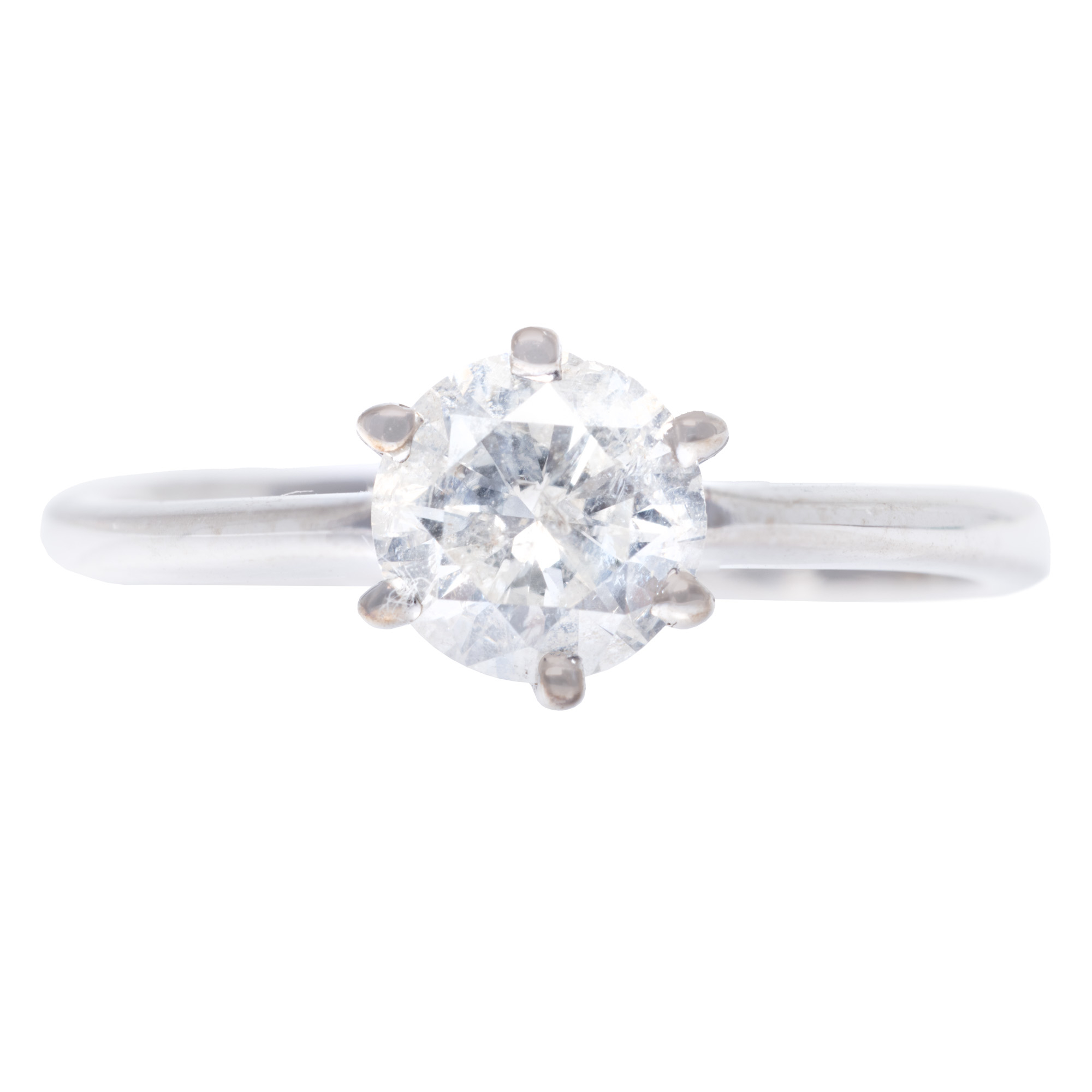 White gold ring, decorated with solitaire diamond