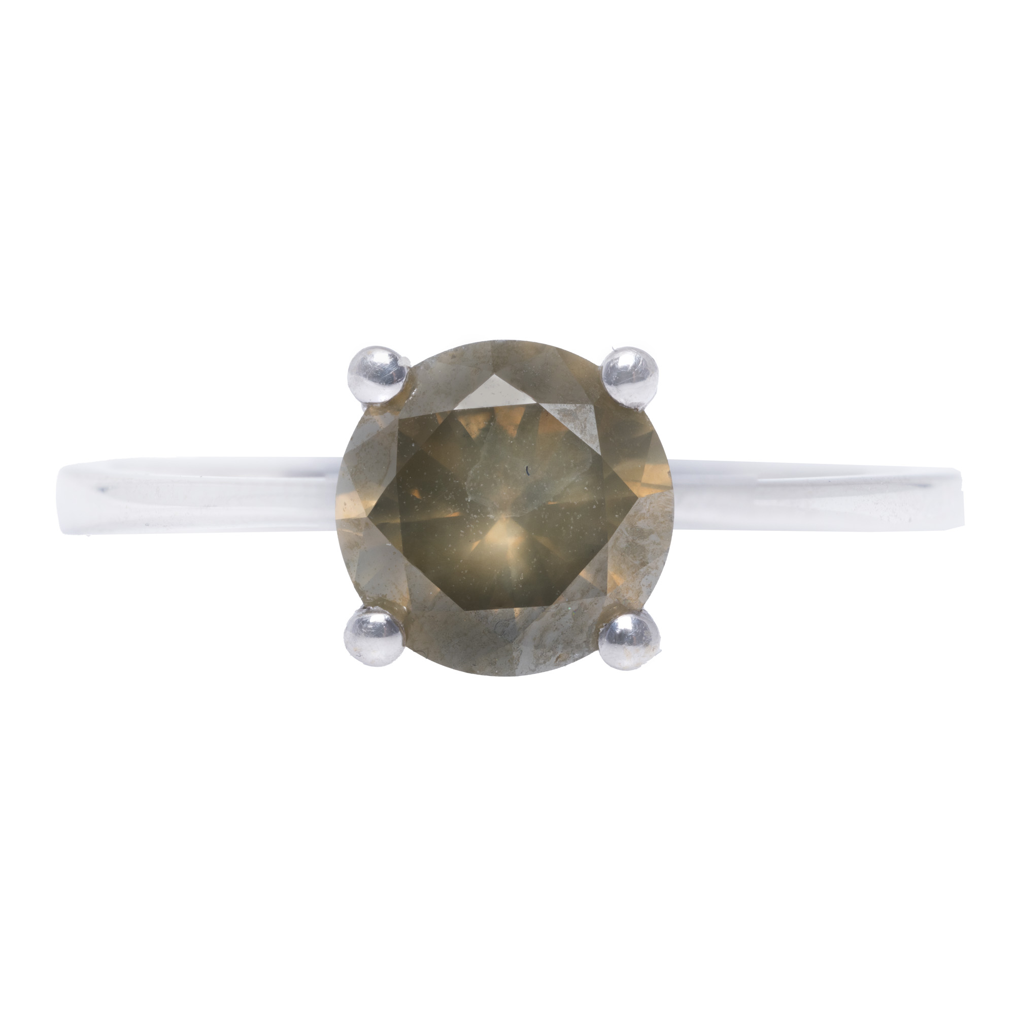 Inel din aur alb, decorat cu diamant solitaire