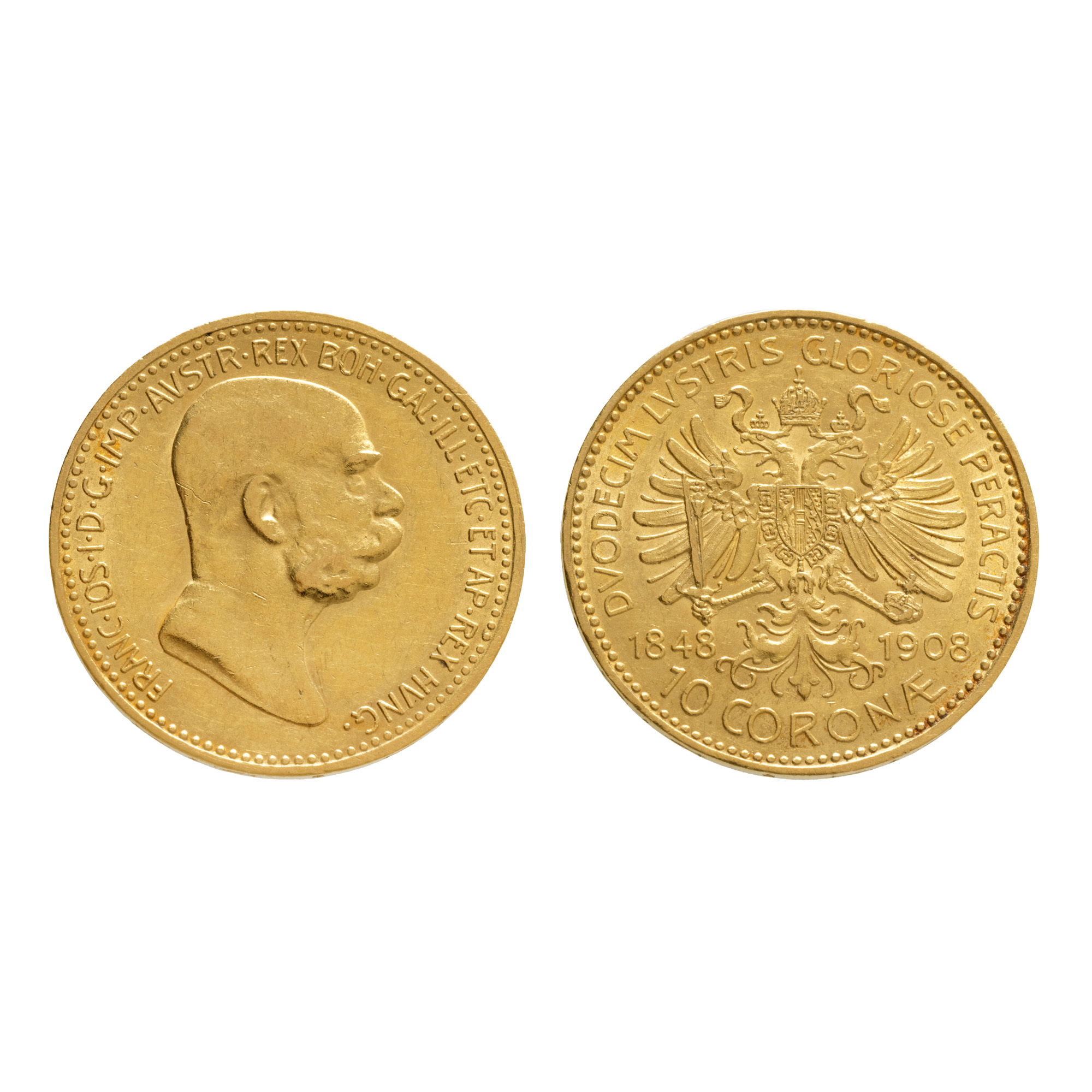 Monedă 10 Coroane, Franz Joseph, Austro-Ungaria, 1908, aur