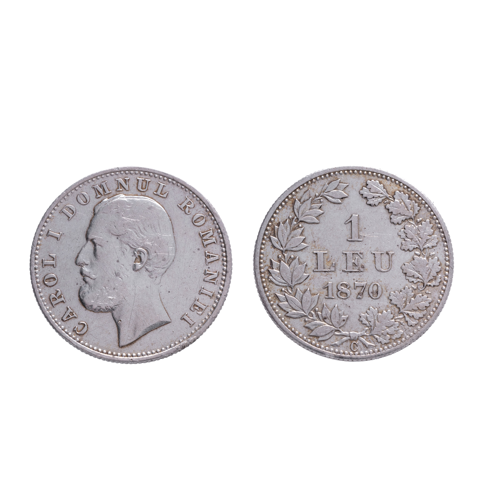 Monedă 1 Leu 1870, argint