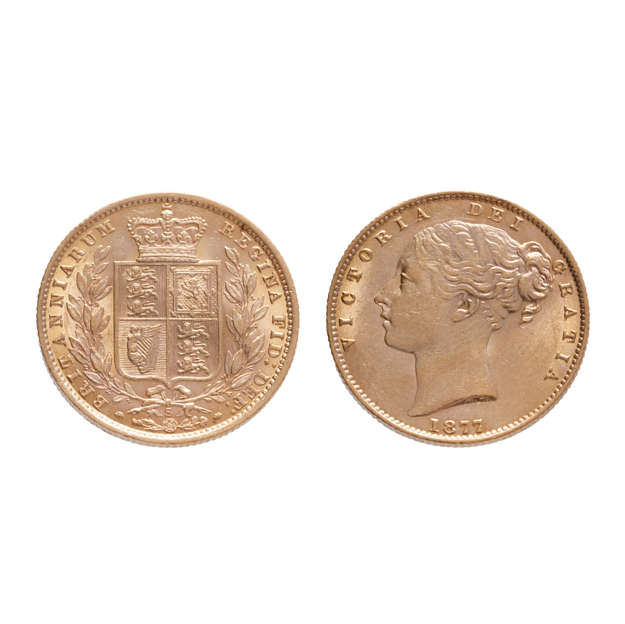 Sovereign Coin, Queen Victoria, Sydney, Australia, 1877, gold