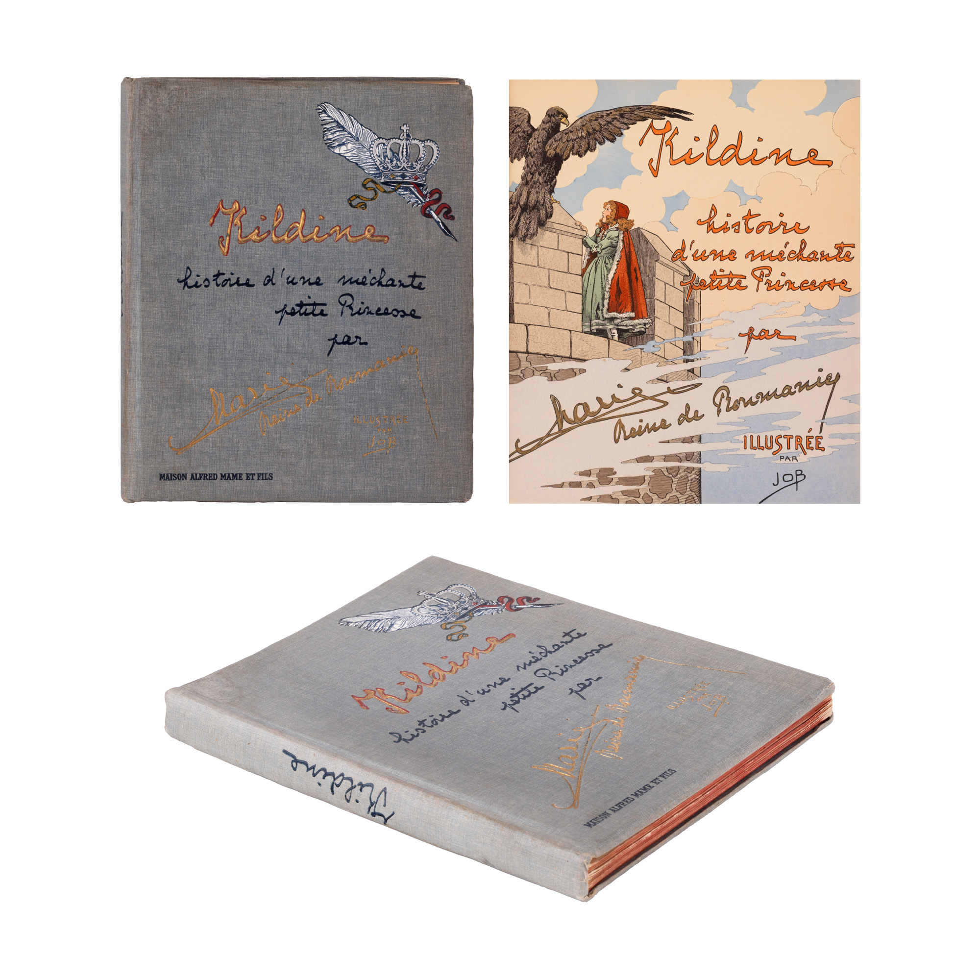 ”Kildine, povestea unei prințese năzdrăvane", de Regina Maria, franceză, ediție bibliofilă, 1921, ilustrată de JOB (Jacques Marie Gaston Onfroy de Bréville)