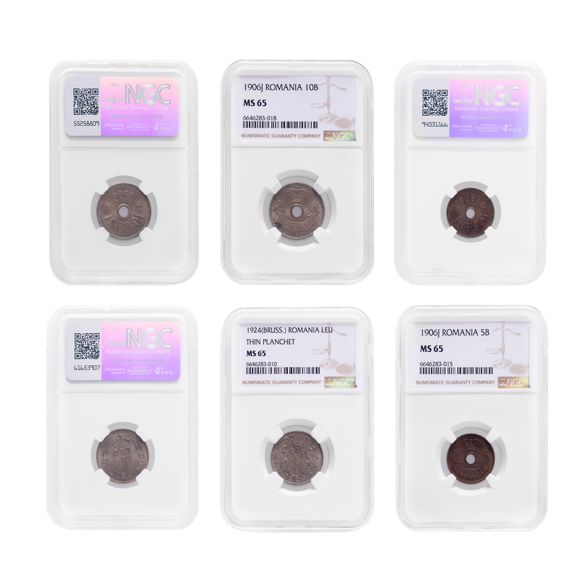 Lot consisting of three NGC graded coins, 1906-1924