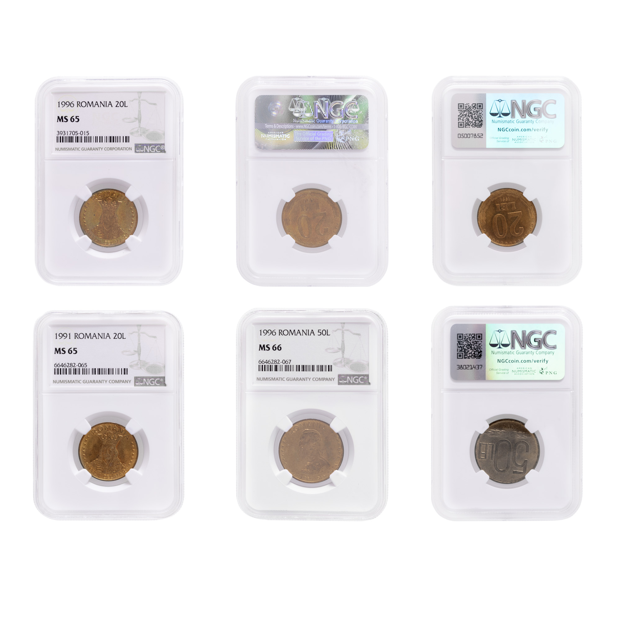Lot format din trei monede gradate NGC, 1991-1996