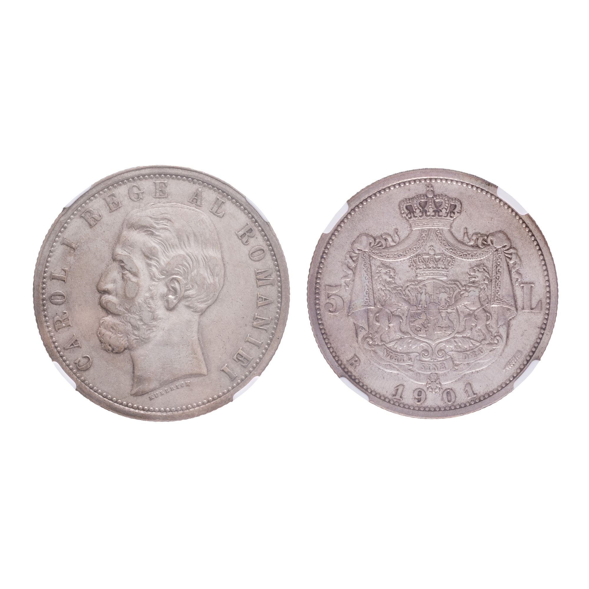 5 Lei Coin 1901, graded NGC VF Details, silver