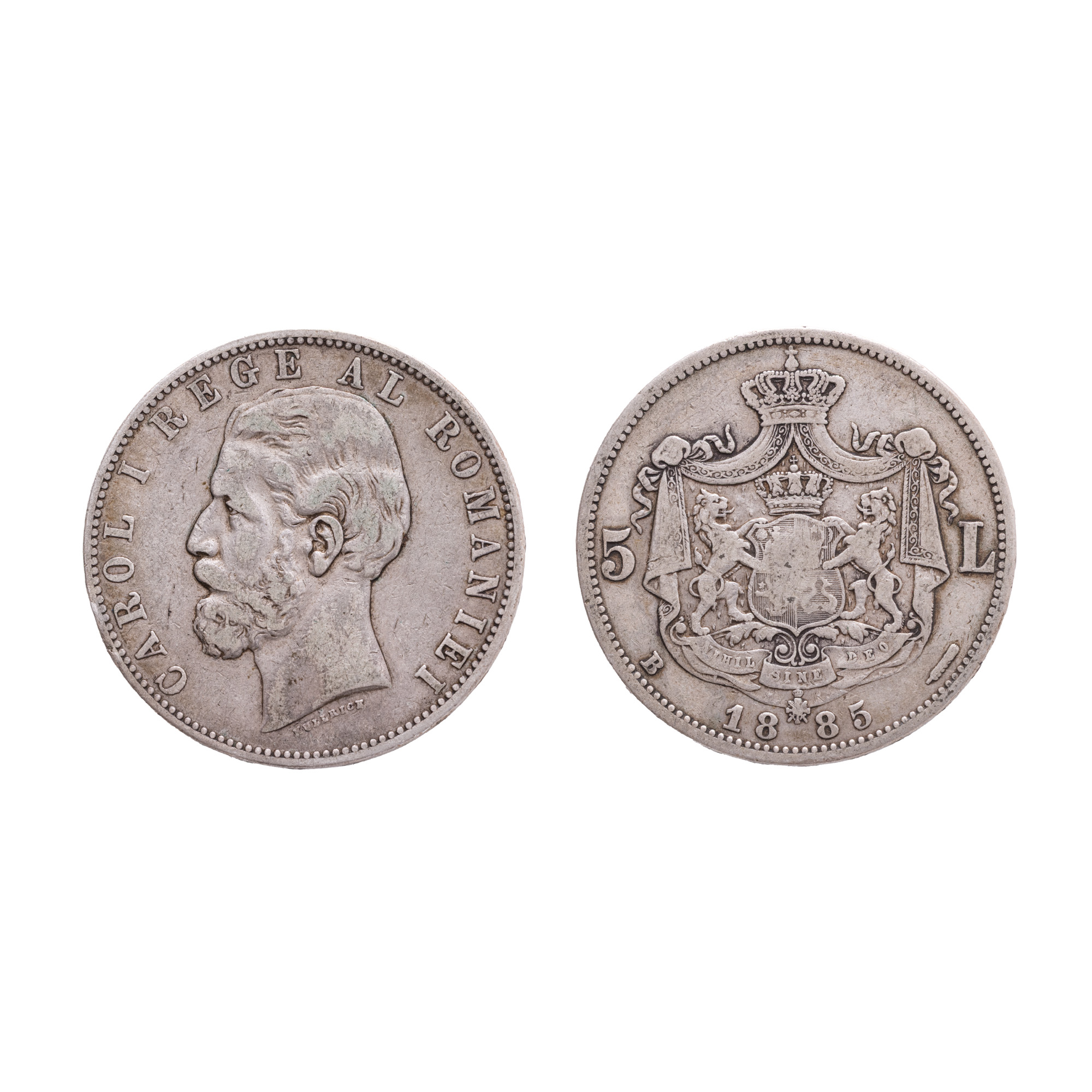 5 Lei Coin 1885, Silver, Rare Item