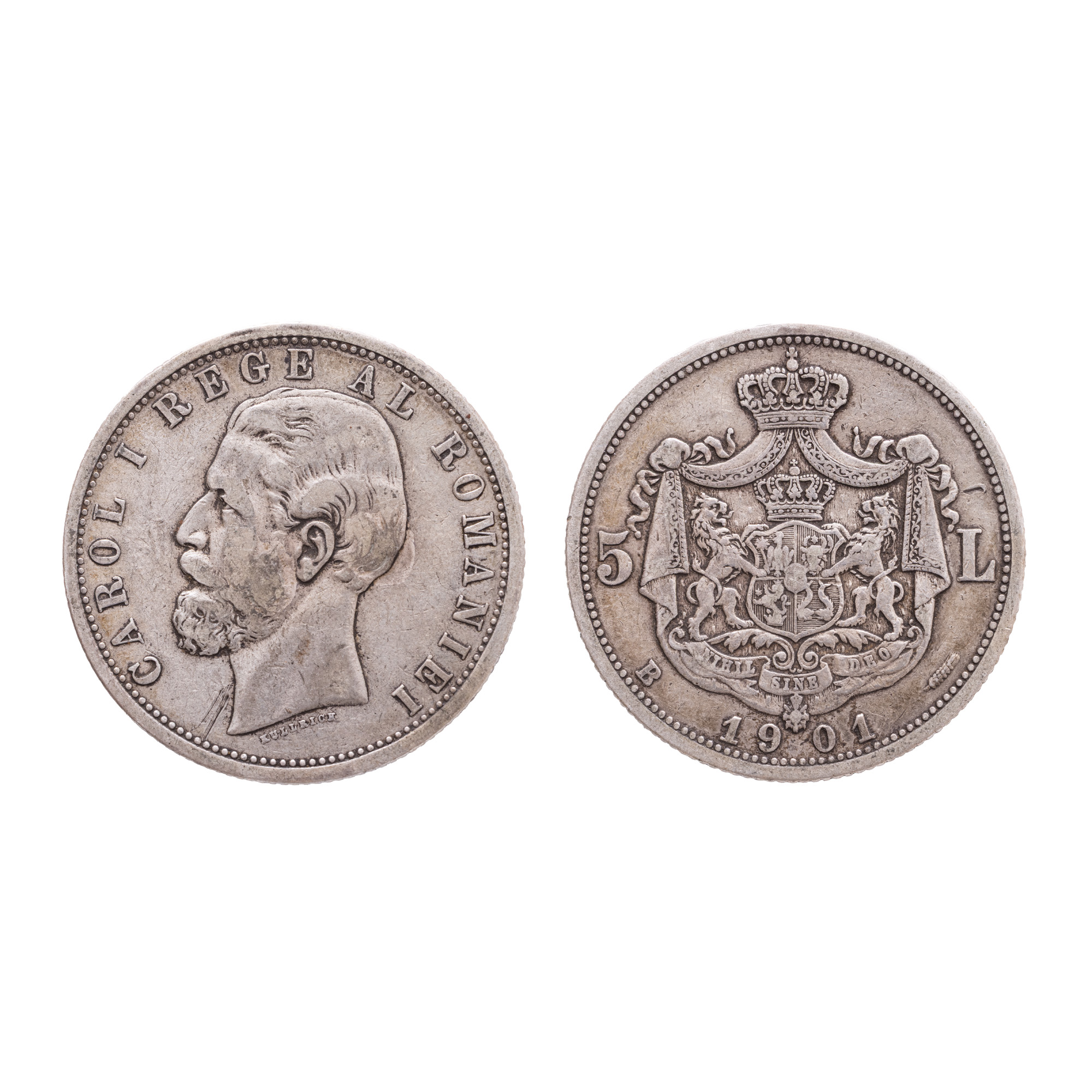 Monedă 5 Lei 1901, argint