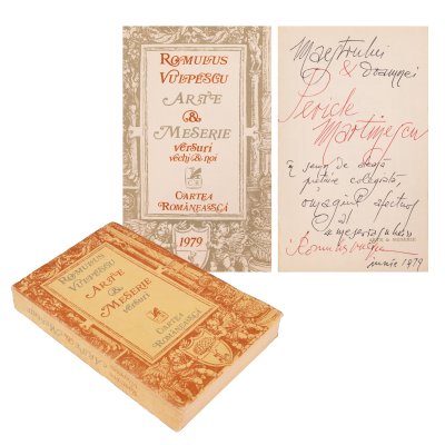 "Art and Craft. Verses", by Romulus Vulpescu, Bucharest, 1979, dedication to Pericle Martinescu and author's autograph, comes from the collection of the writer Pericle Martinescu.