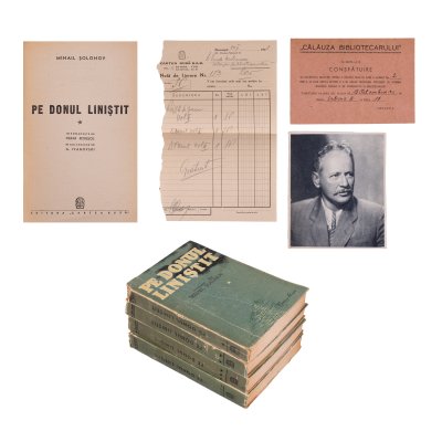 "On the Quiet Don", by Mikhail Sholokhov, translated by Cezar Petrescu, Bucharest, 1947, from the collection of the writer Pericle Martinescu, plus three documents from his archive.