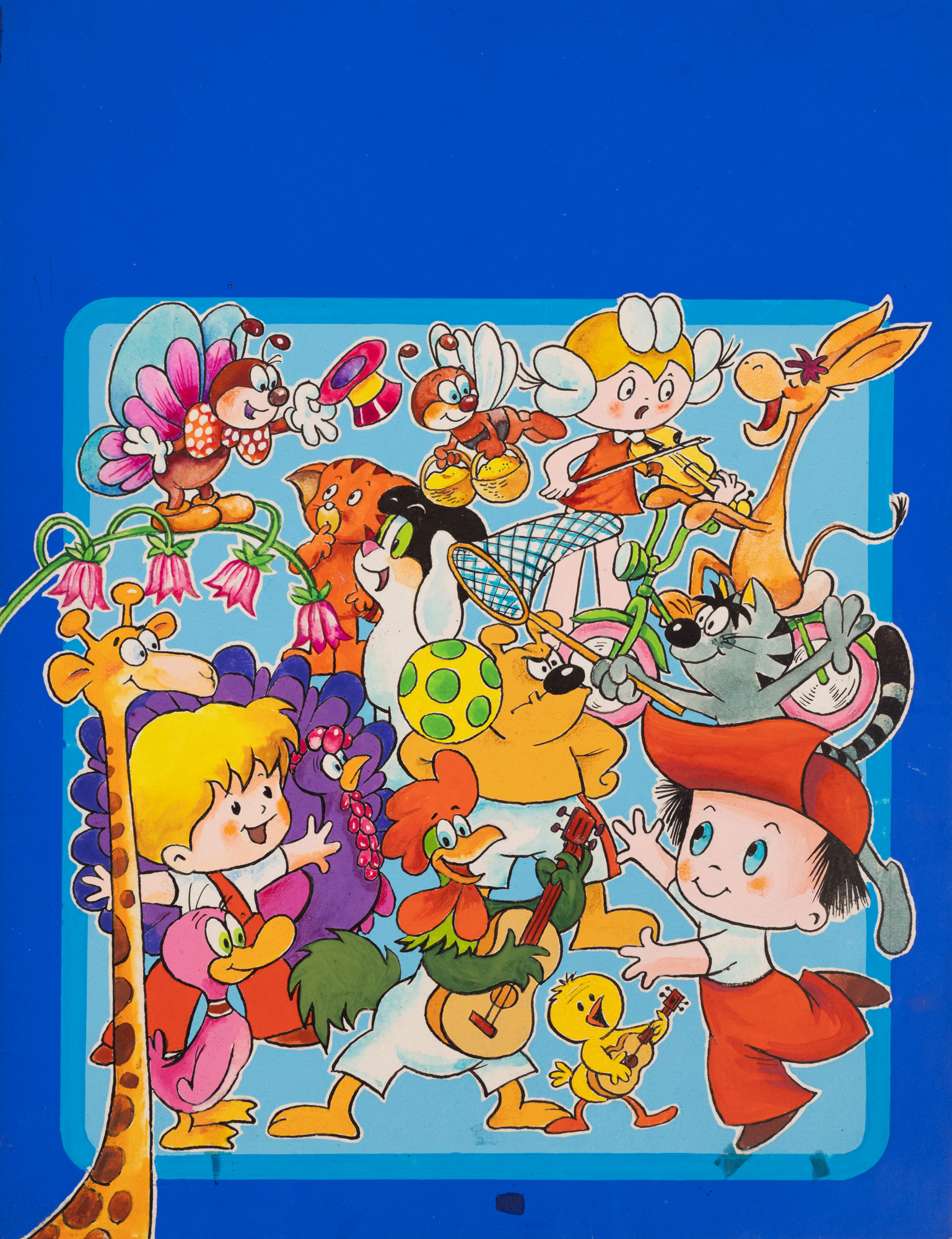 Original maquette of a advertising poster by Anamaria Buzea, Animafilm Studio, circa 1976