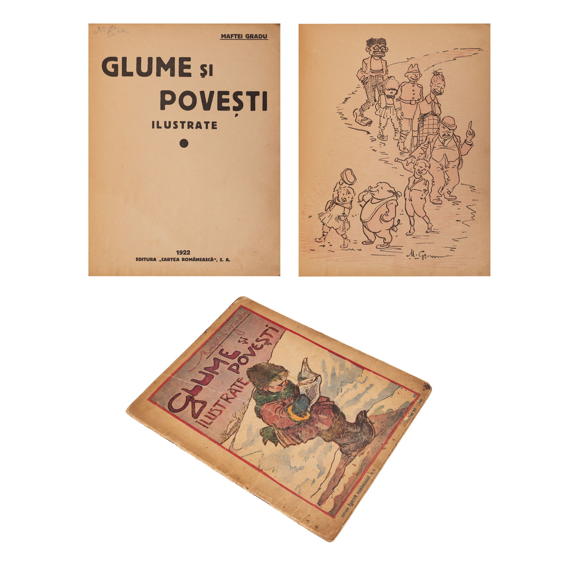 Comic Book Album, "Jokes and Illustrated Stories", by Maftei Gradu, 1922, rare piece