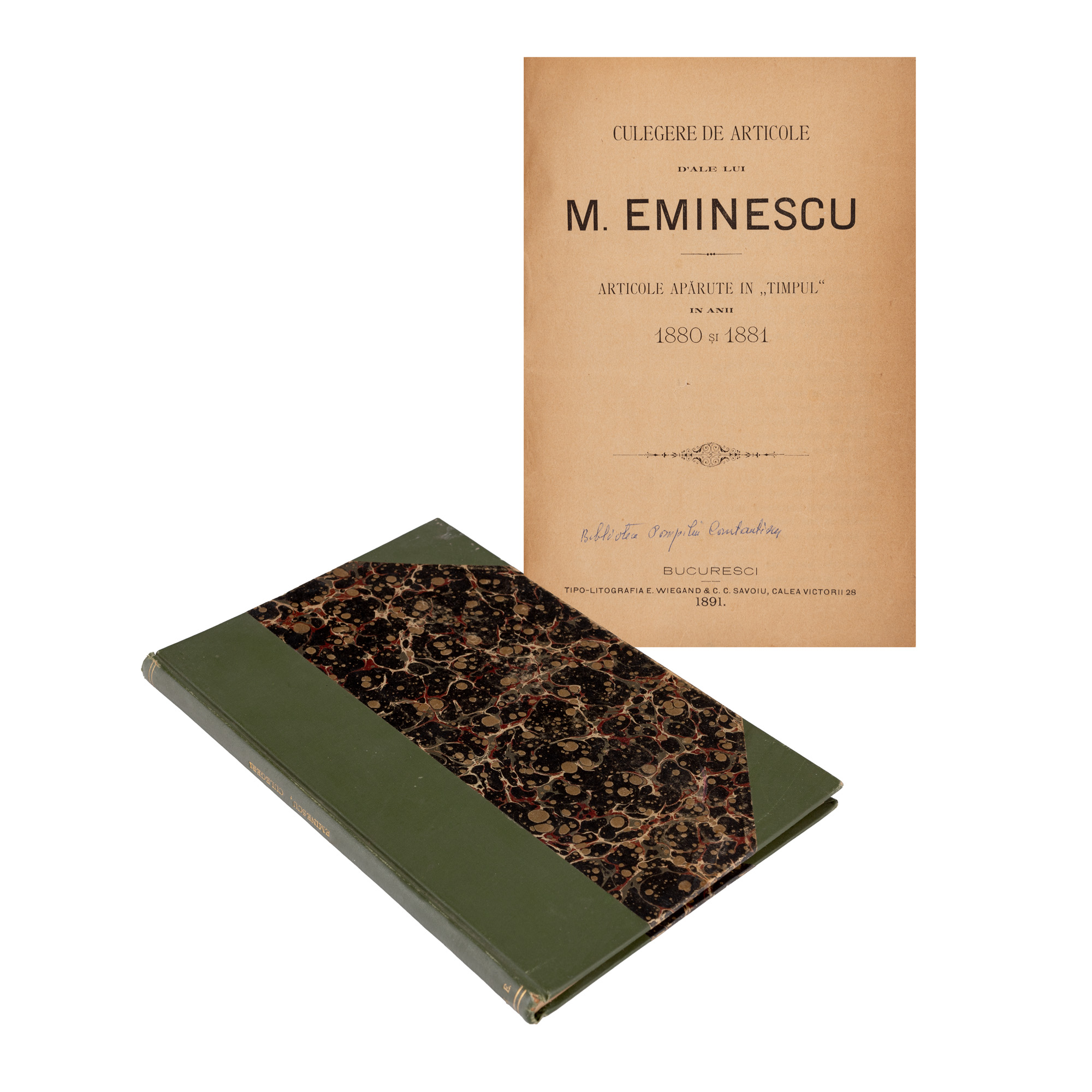 "Collection of M. Eminescu's articles. Articles published in 'Time' 1880-1881", Bucharest, 1891