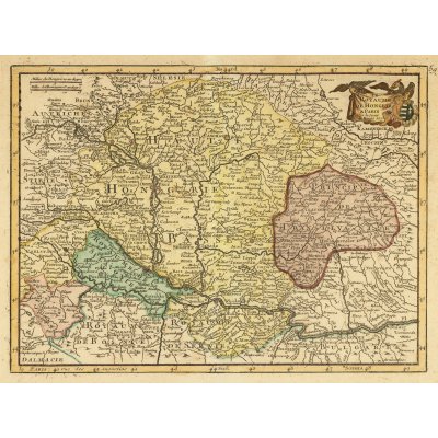 Hartă ”Regatul Ungariei”, de George Louis Le Rouge, Paris, 1743