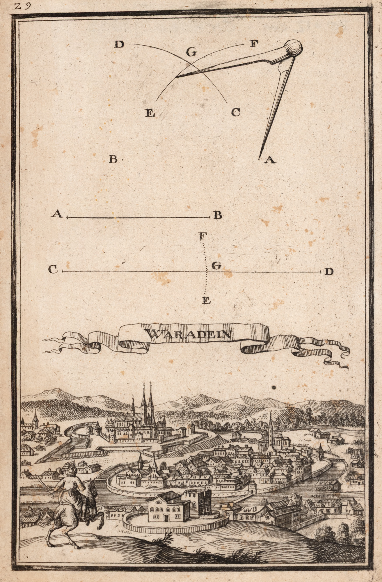 "View of Oradea" by Gabriel Bodenehr, cca. 1720