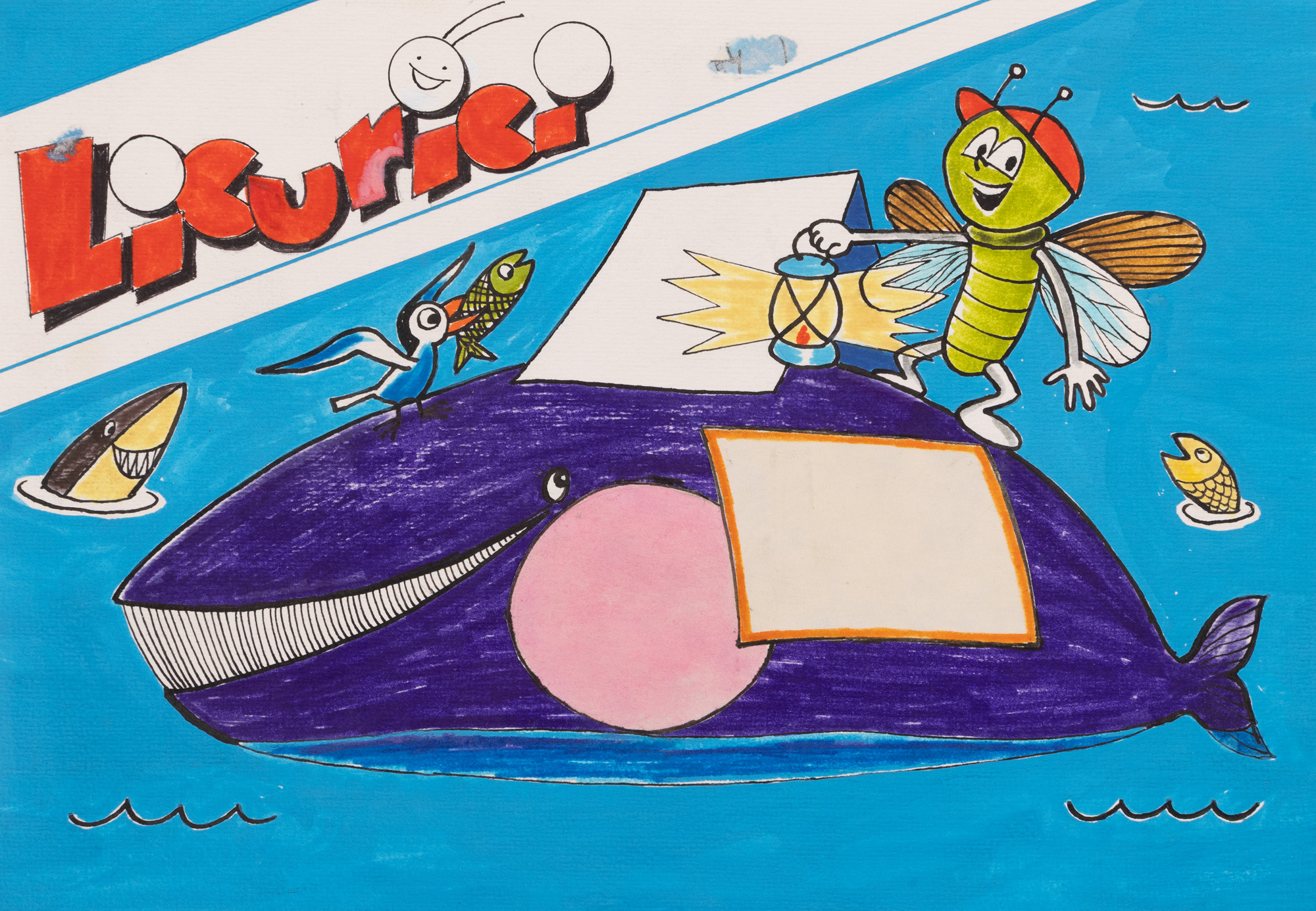 Original net drawn by Burschi (Max Emanuel Gruder) for the cover of ”Licurici” magazine, No. 1/1996