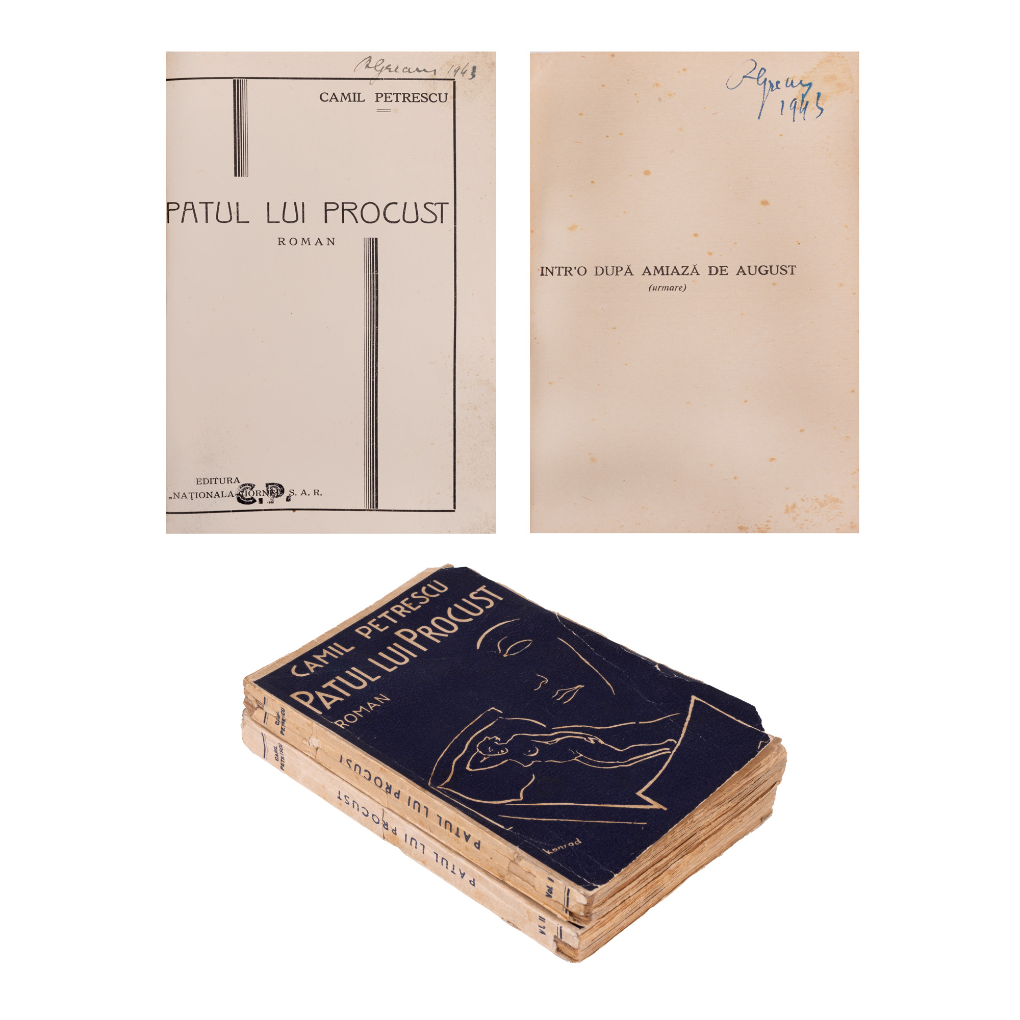 ”Patul lui Procust”, de Camil Petrescu, două volume, București, 1933, ediție princeps