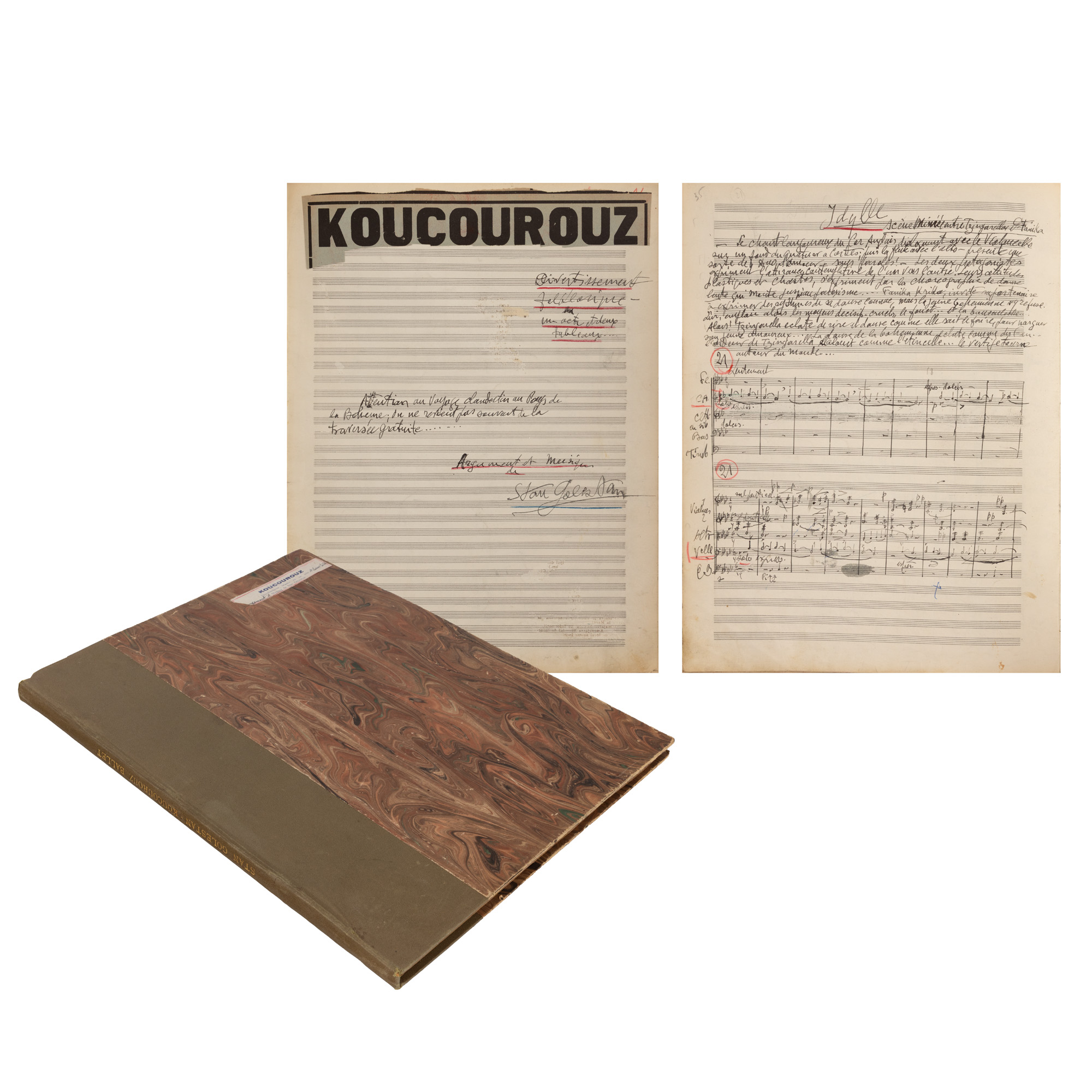 Partitură olografă, ”La Koukouroutz”, de Stan Golenstan, Paris, 1948, cu semnătura compozitorului, piesă rară, de colecție
