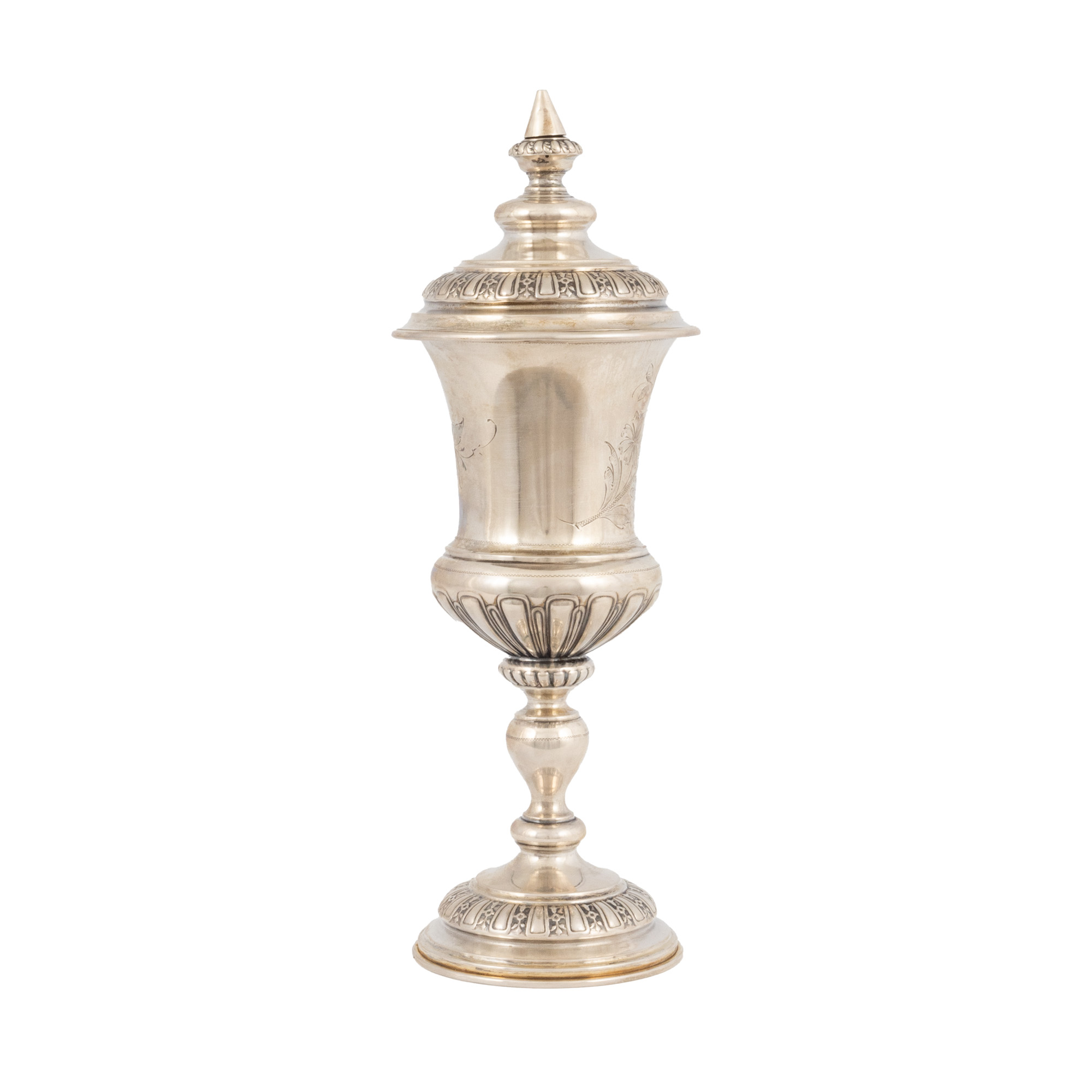 Pocal cu capac, din argint, ornat cu frize decorative, cca. 1900