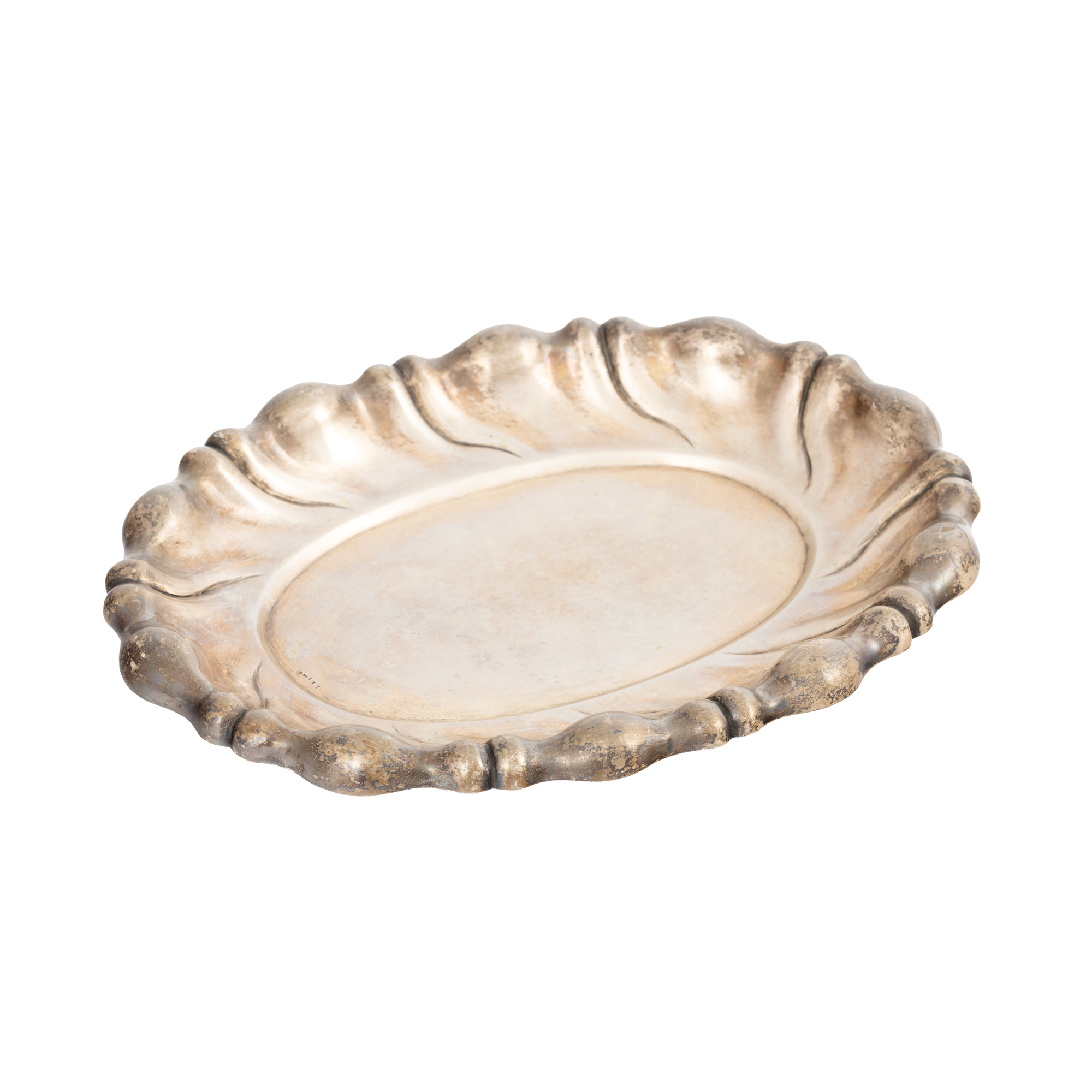 Biedermeier style silver tray, circa 1925