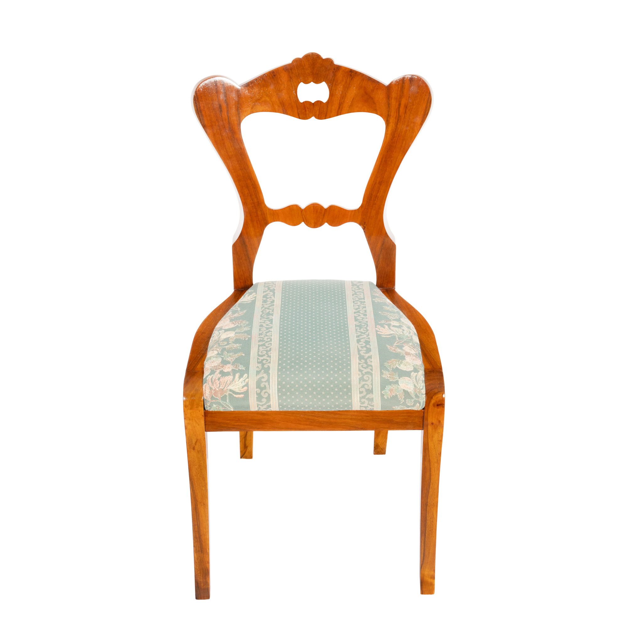 Biedermeier style chair veneered with walnut root, early 20th century