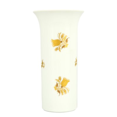 Vază Rosenthal Mid-Century, din porțelan, pictată cu aur, design atribuit Bjorn Wiinblad, mijlocul sec. XX