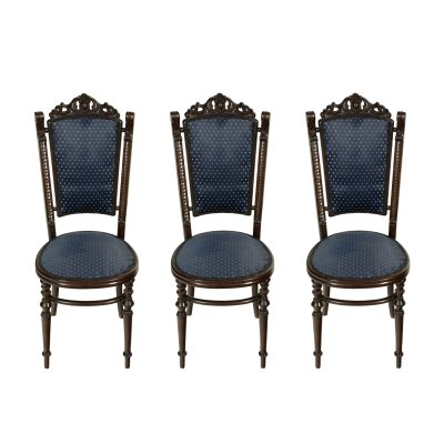 Set de trei scaune Thonet, din lemn ebenizat, cca. 1900