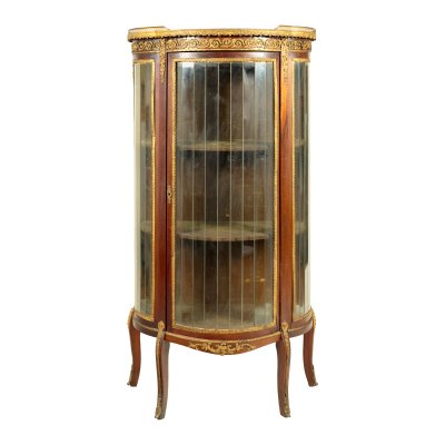 Napoleon III style display cabinet, decorated with marble top and stylized vegetal elements, cca. 1900