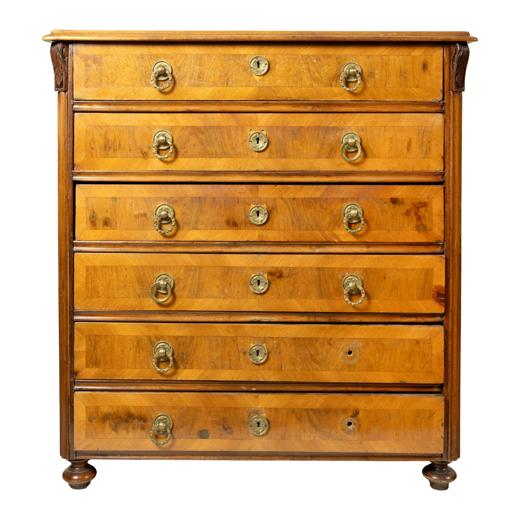 Biedermeier Walnut Chest of Drawers, from the collection of the philosopher Emil Cioran's family
