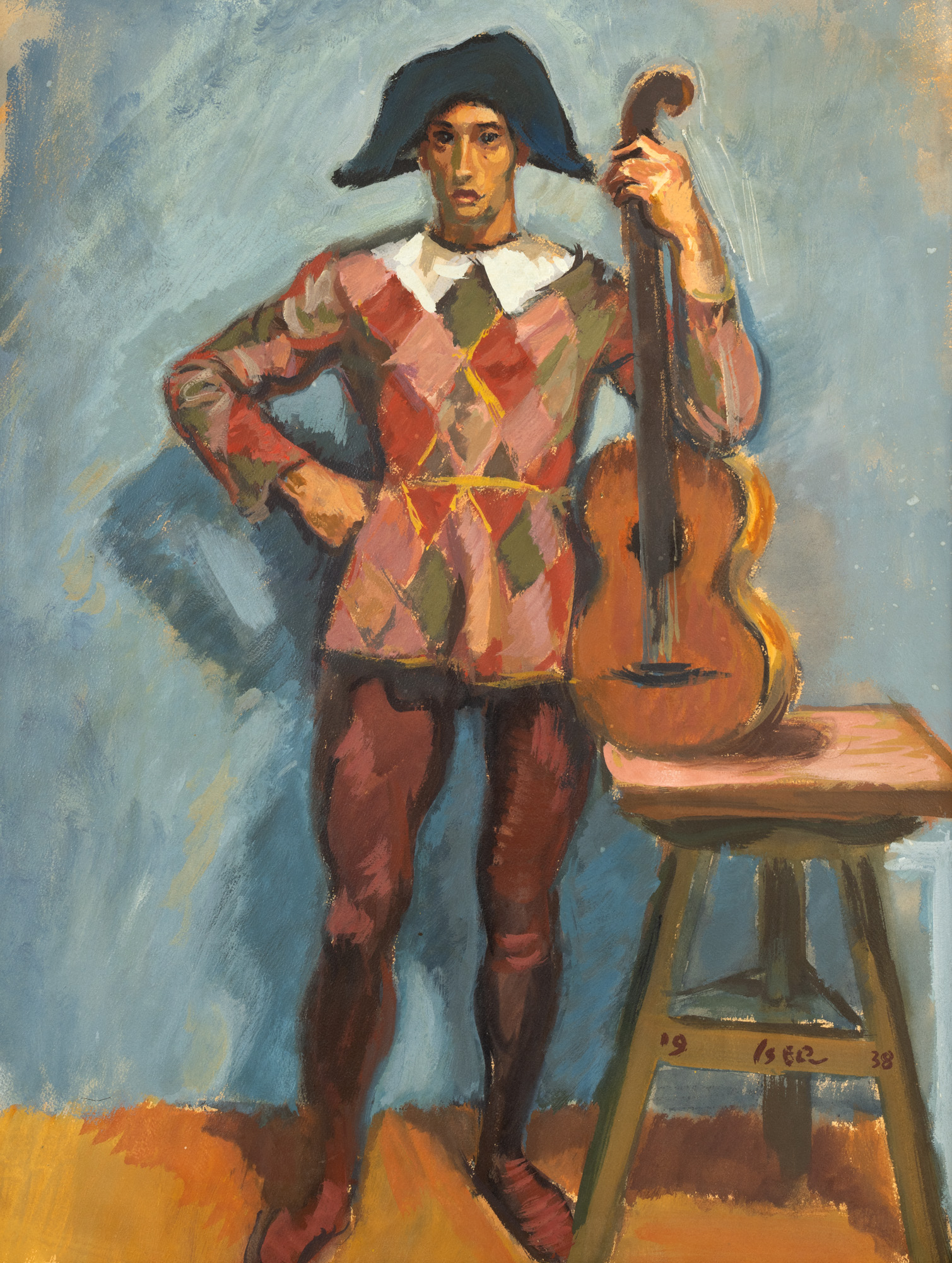 Harlequin with Guitar