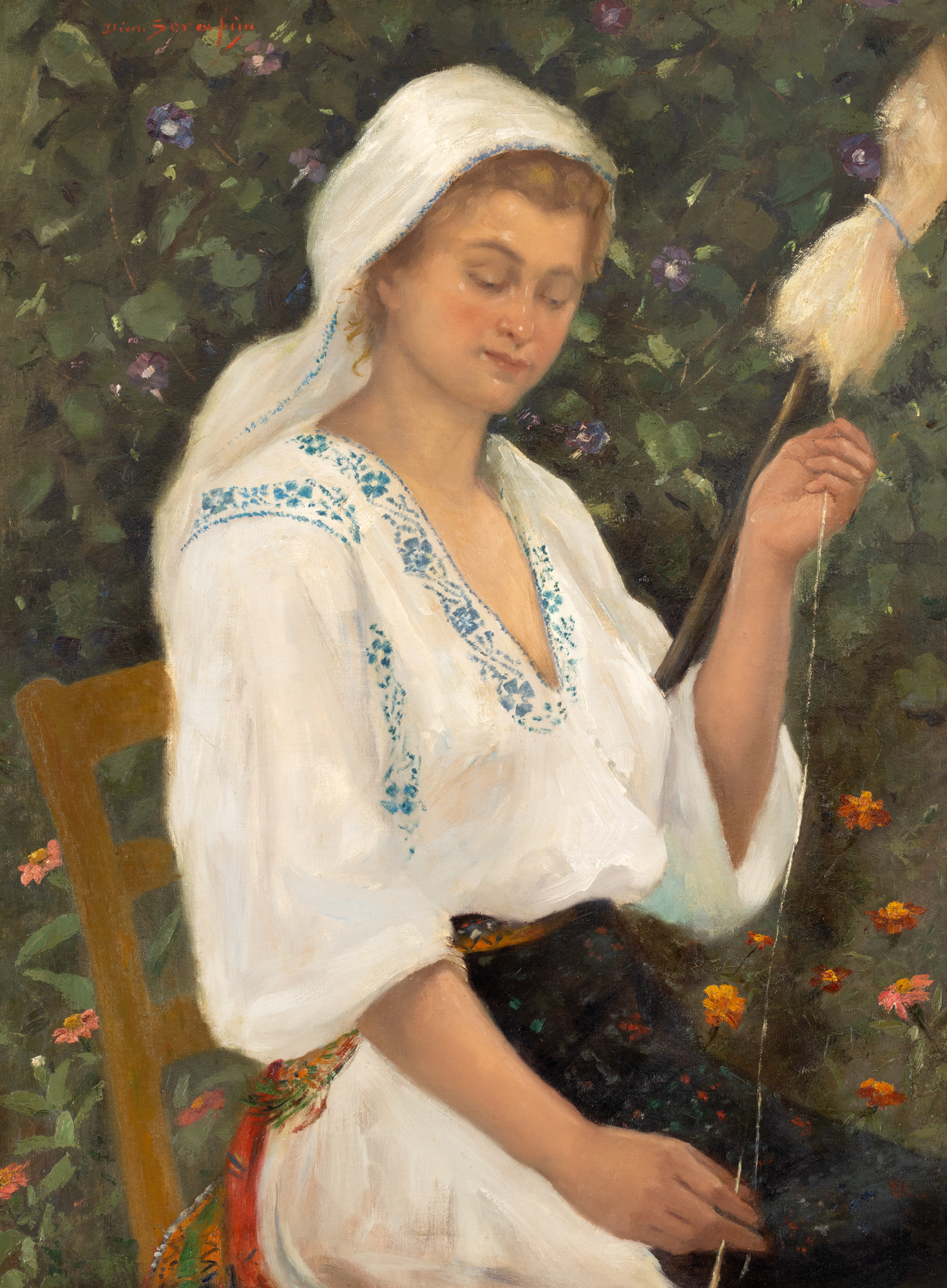 Peasant Girl with Spindle