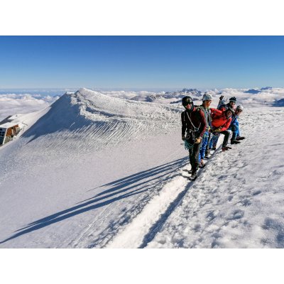 An expedition on Mont Blanc in Europe with members from the paraclimbing team